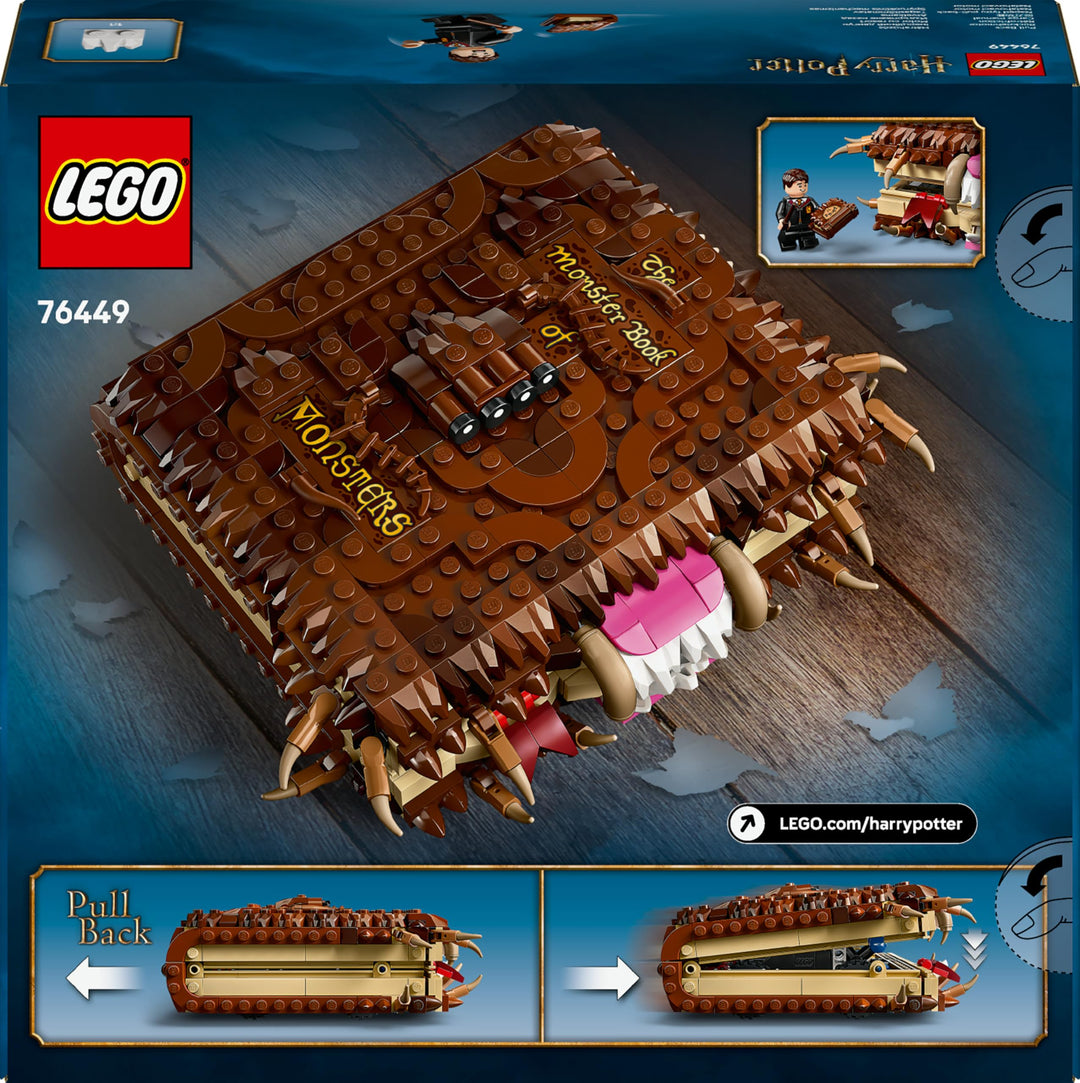 LEGO Harry Potter Chomping Monster Book of Monsters 76449 - Interactive Pull-Back Building Set for Kids 9+