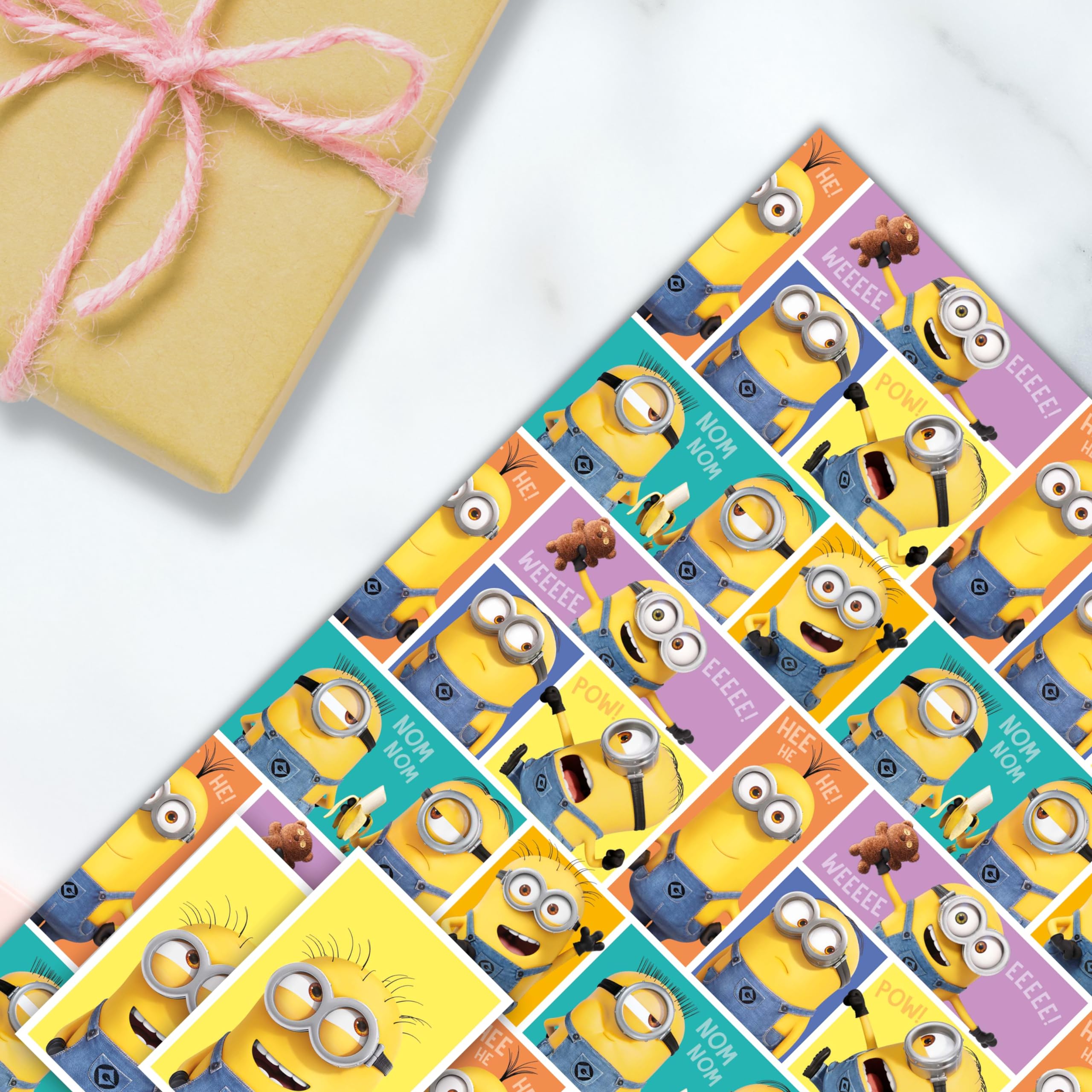 Danilo Promotions LTD Despicable Me Minions Gift Wrapping Paper - 2 Sheets | Soft Gloss Finish 3