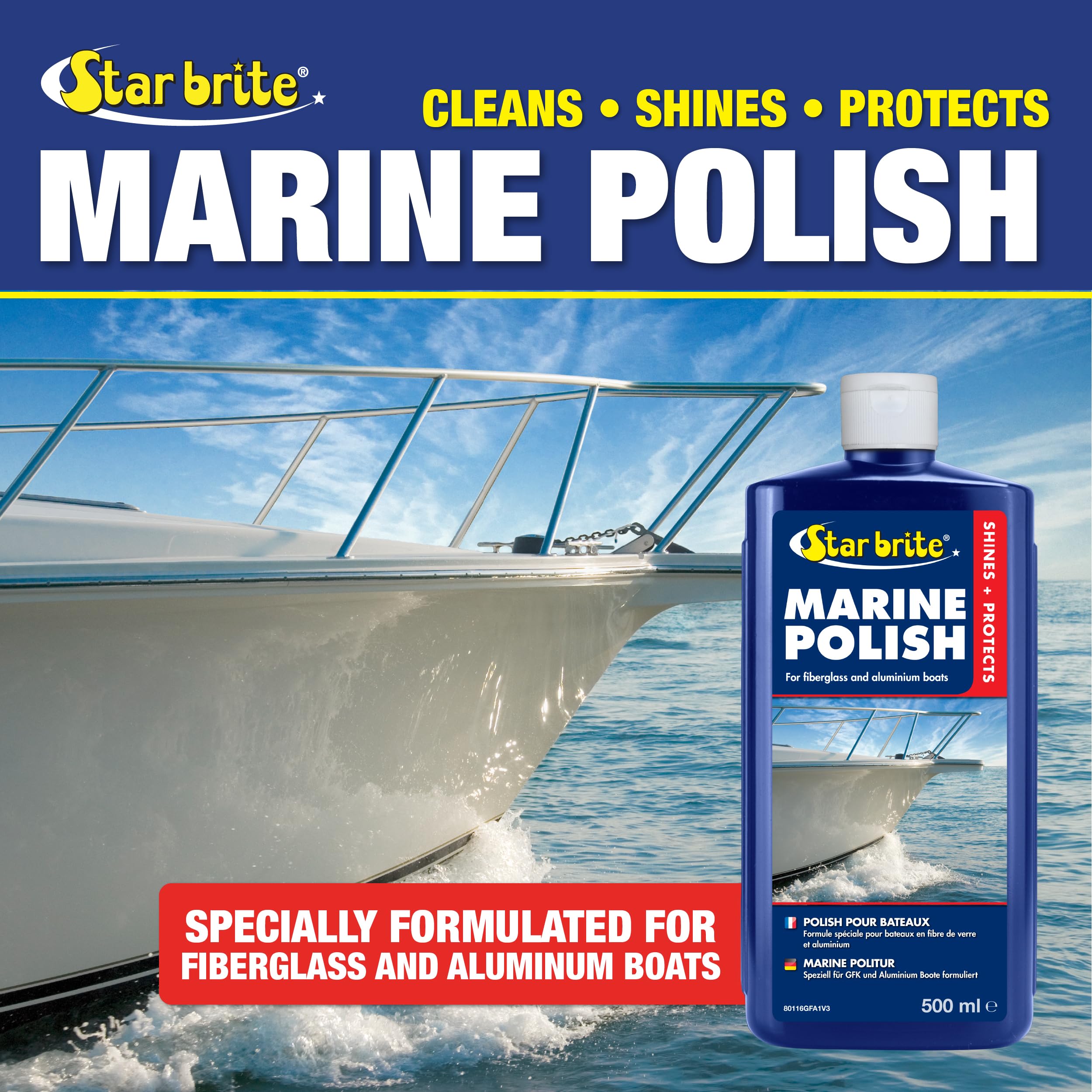 STAR BRITE Marine Polish - 500 ml One-Step Formula for Fiberglass & Aluminum | Removes Oxidation & Scratches 2