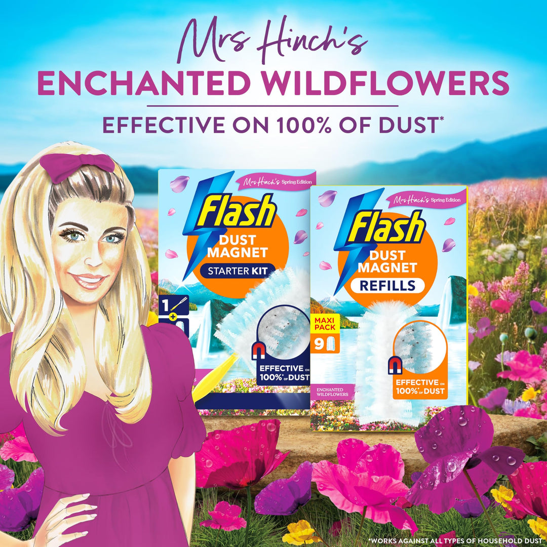 Flash - Dust Magnet Mrs Hinch's Enchanted Wildflowers Scented Duster Refills