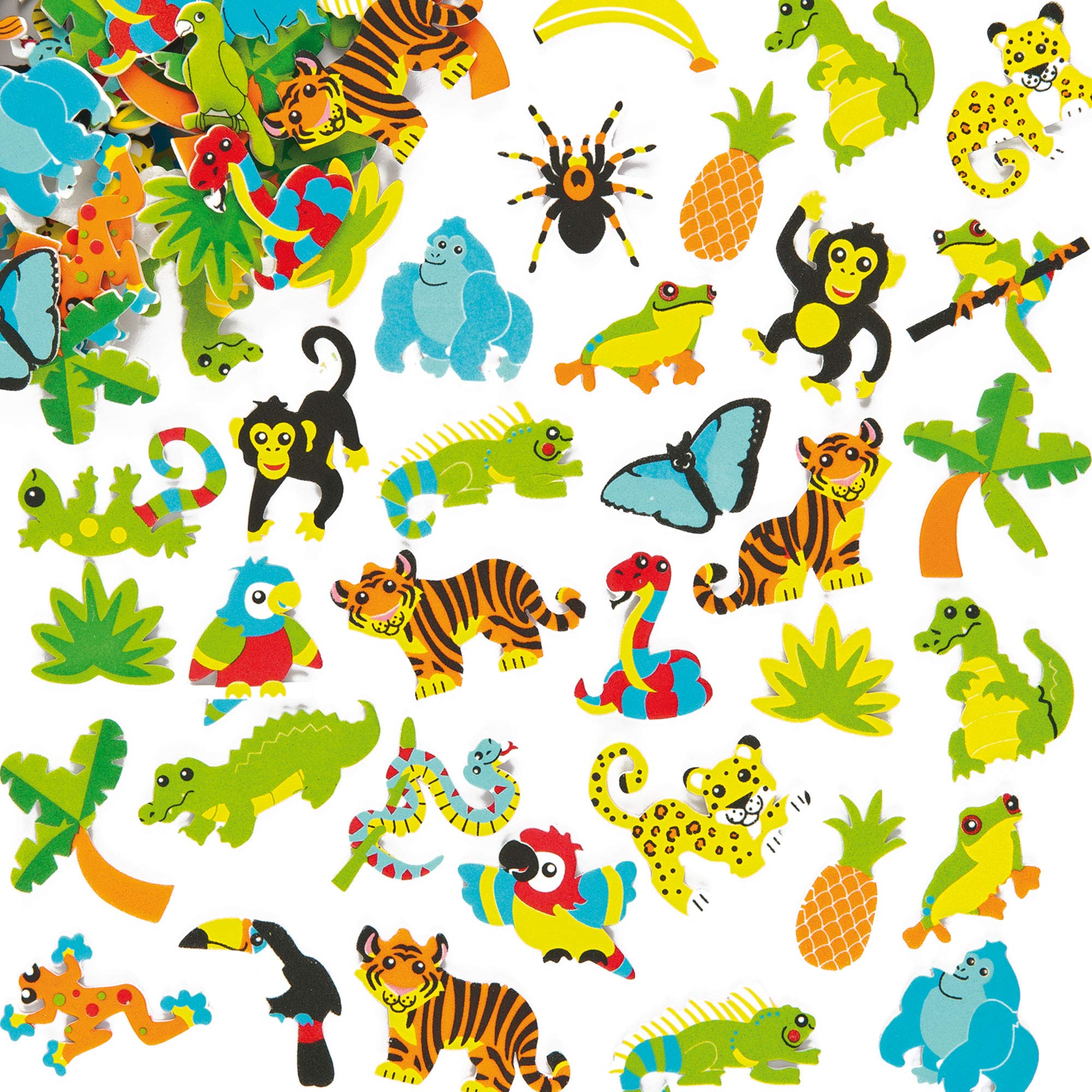 Baker Ross Rainforest Foam Stickers - 100 Assorted Designs for Kids Crafting | 3-6 cm 5