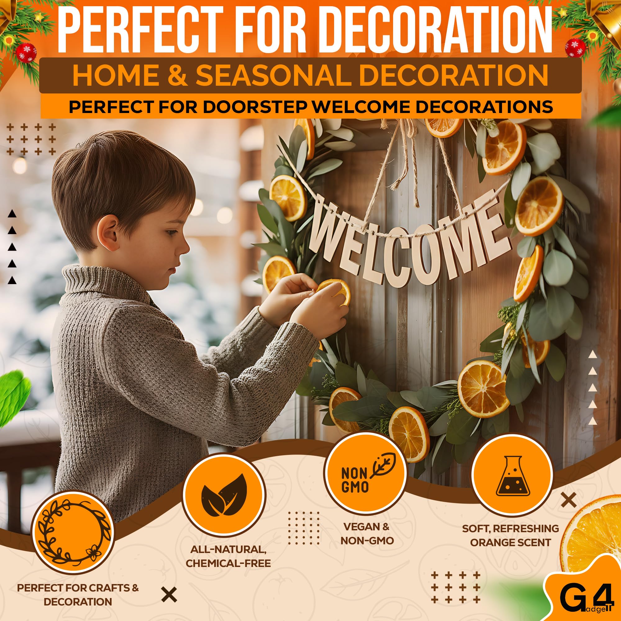 G4GADGET Dried Orange Slices - Approx. 15 Slices | 4-5cm Diameter | For Decoration Only 6