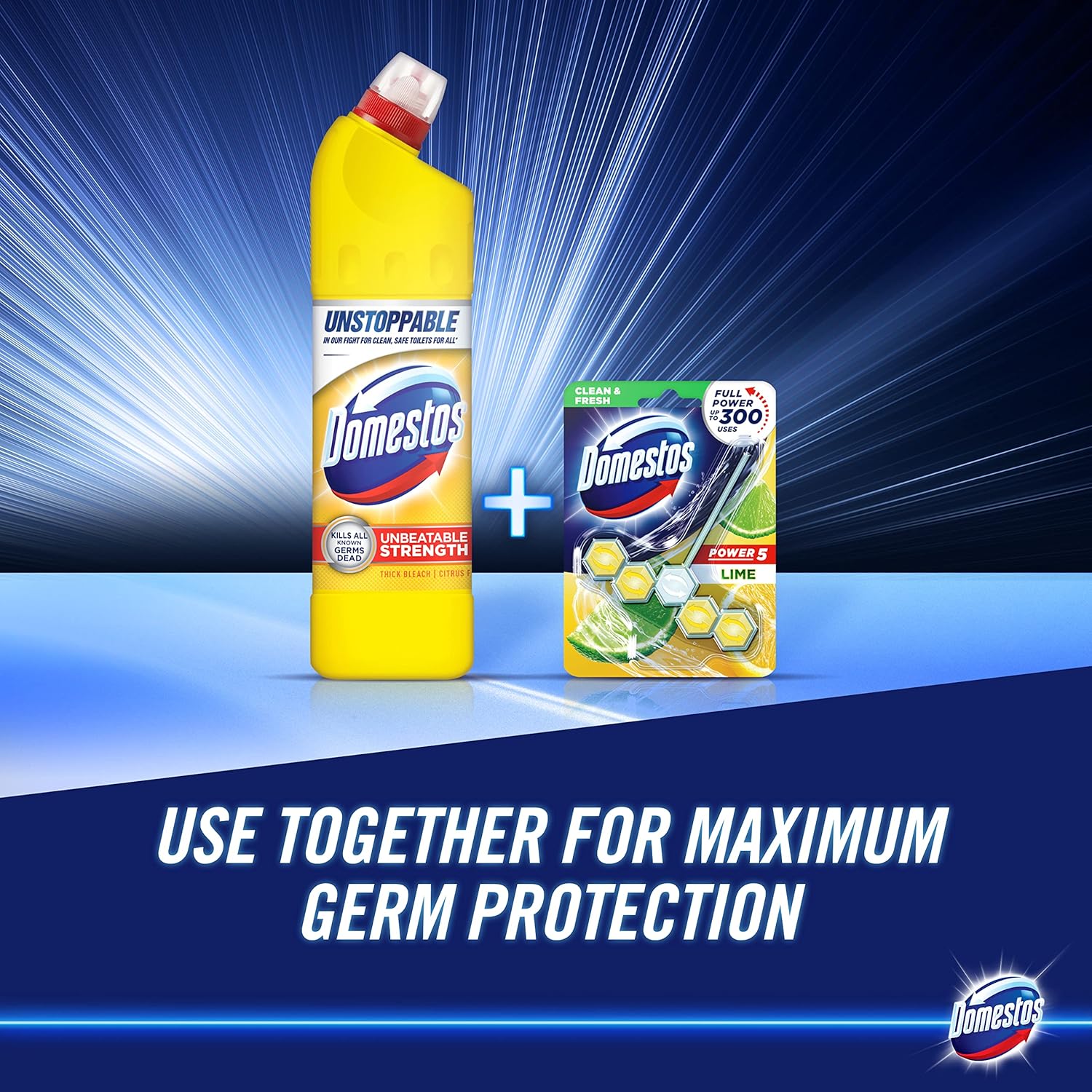 Domestos - Citrus Fresh Dicker Bleichmittel-Desinfektionsreiniger 6