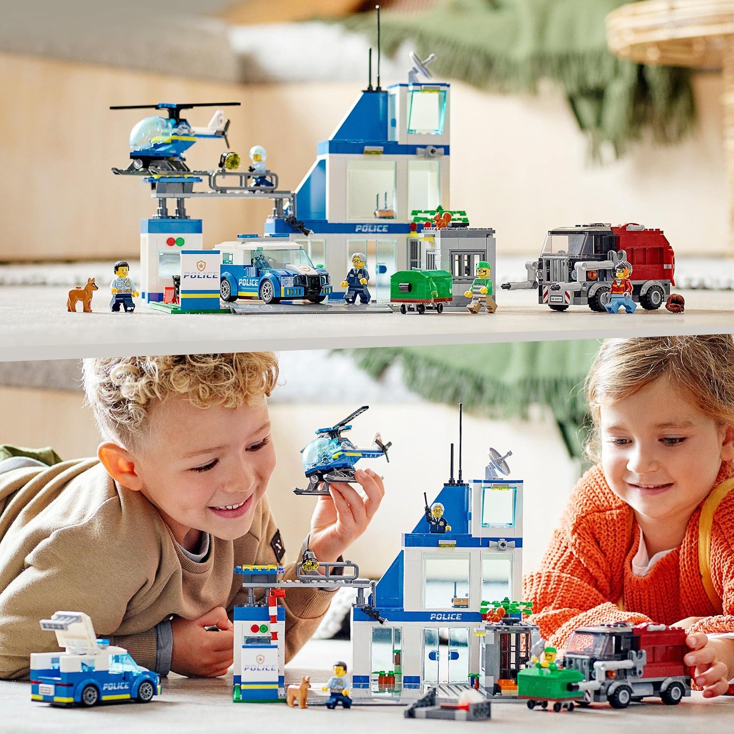 LEGO 60316 City Police Station Playset with Van, Helicopter & Garbage Truck - 668 Pieces 7