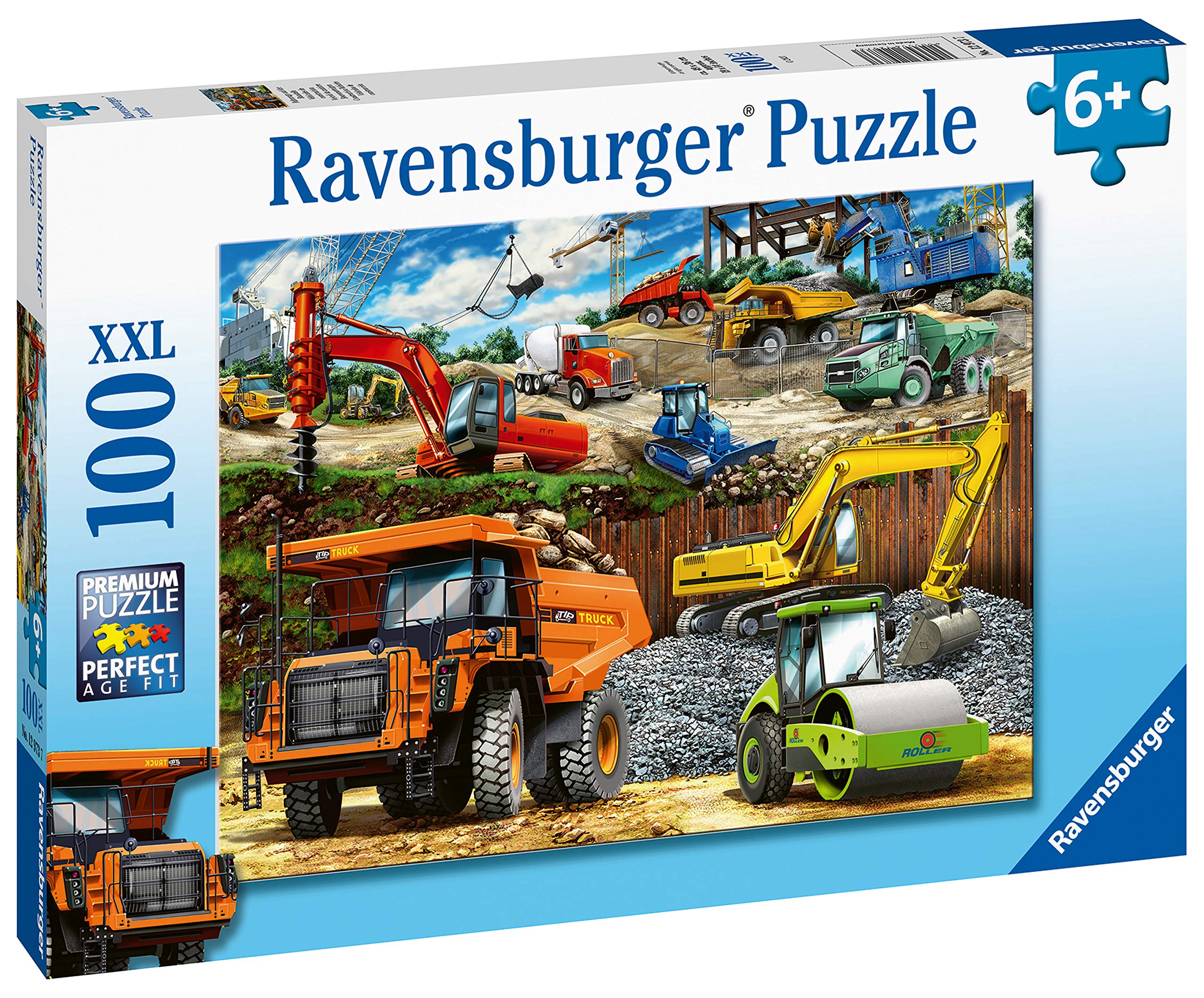 Ravensburger Construction Vehicles 100 Piece Jigsaw Puzzle | XXL Pieces | Ages 6+ 7