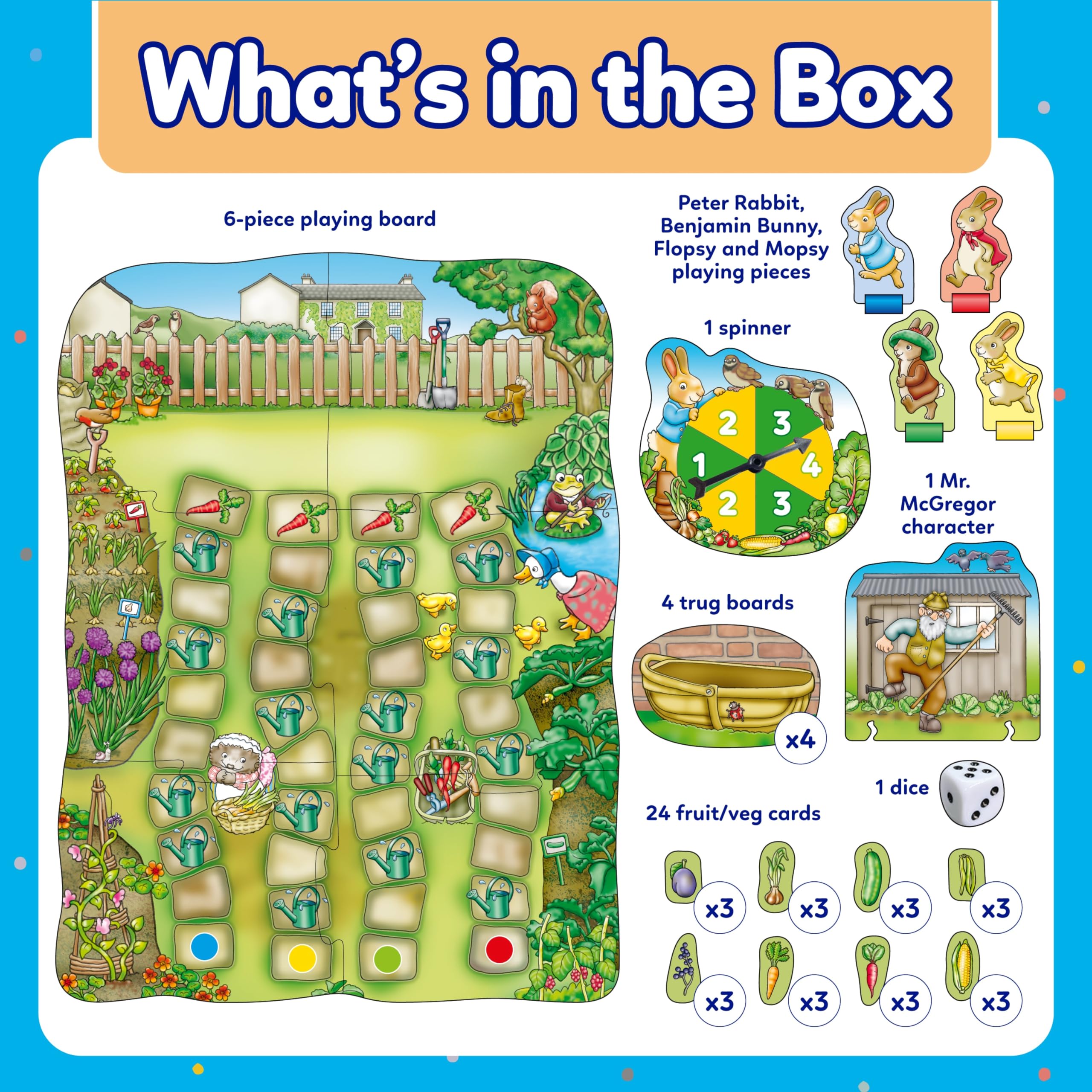 Orchard Toys Peter Rabbit Don’t Wake Mr. McGregor - Counting Board Game | Ages 3+ | 2-4 Players 2