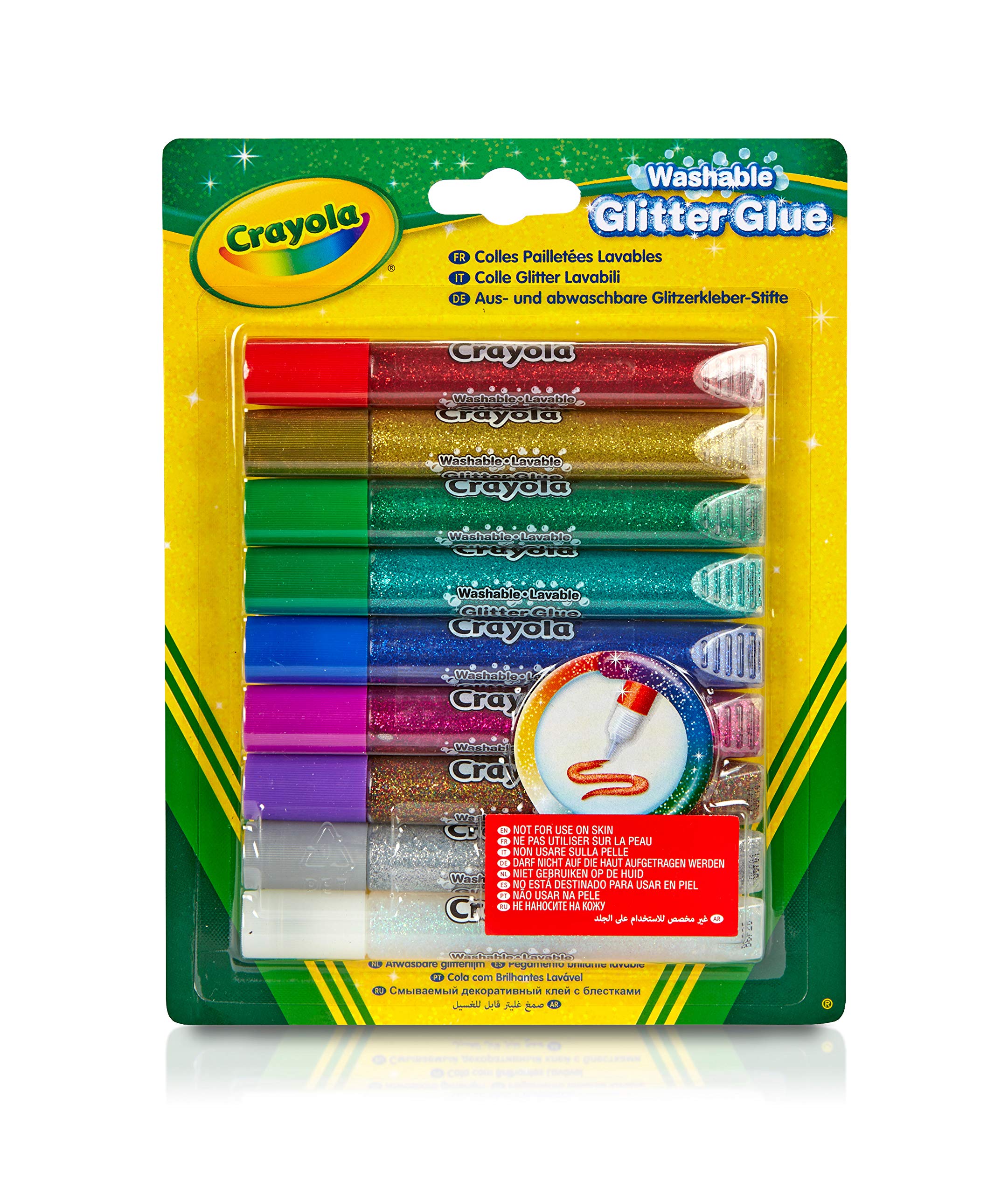 CRAYOLA 9 Count Washable Glitter Glue Set | Assorted Colors | Ages 3+