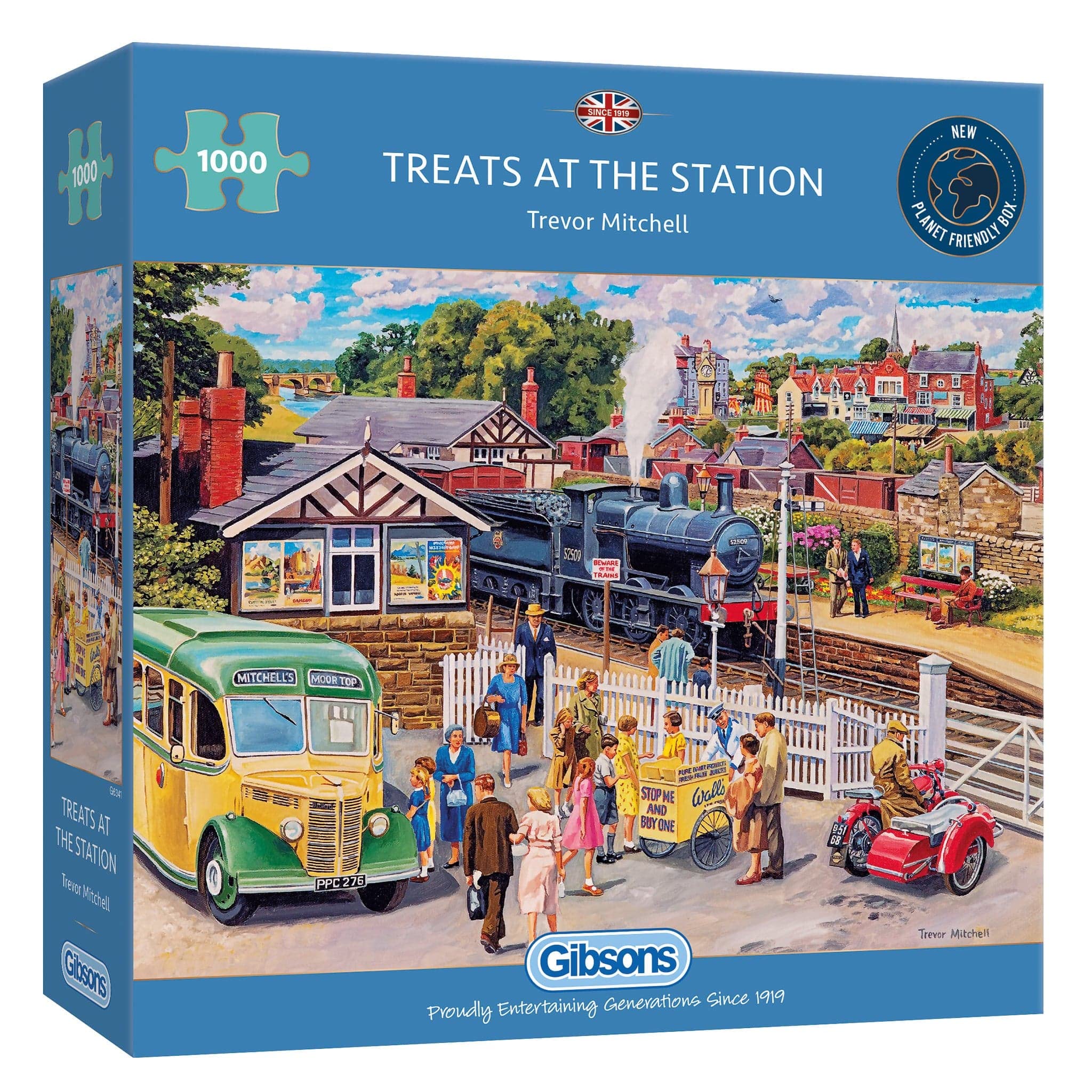 Gibsons Treats At the Station 1000 Piece Jigsaw Puzzle for Adults | Sustainable Recycled Board | Trevor Mitchell Art