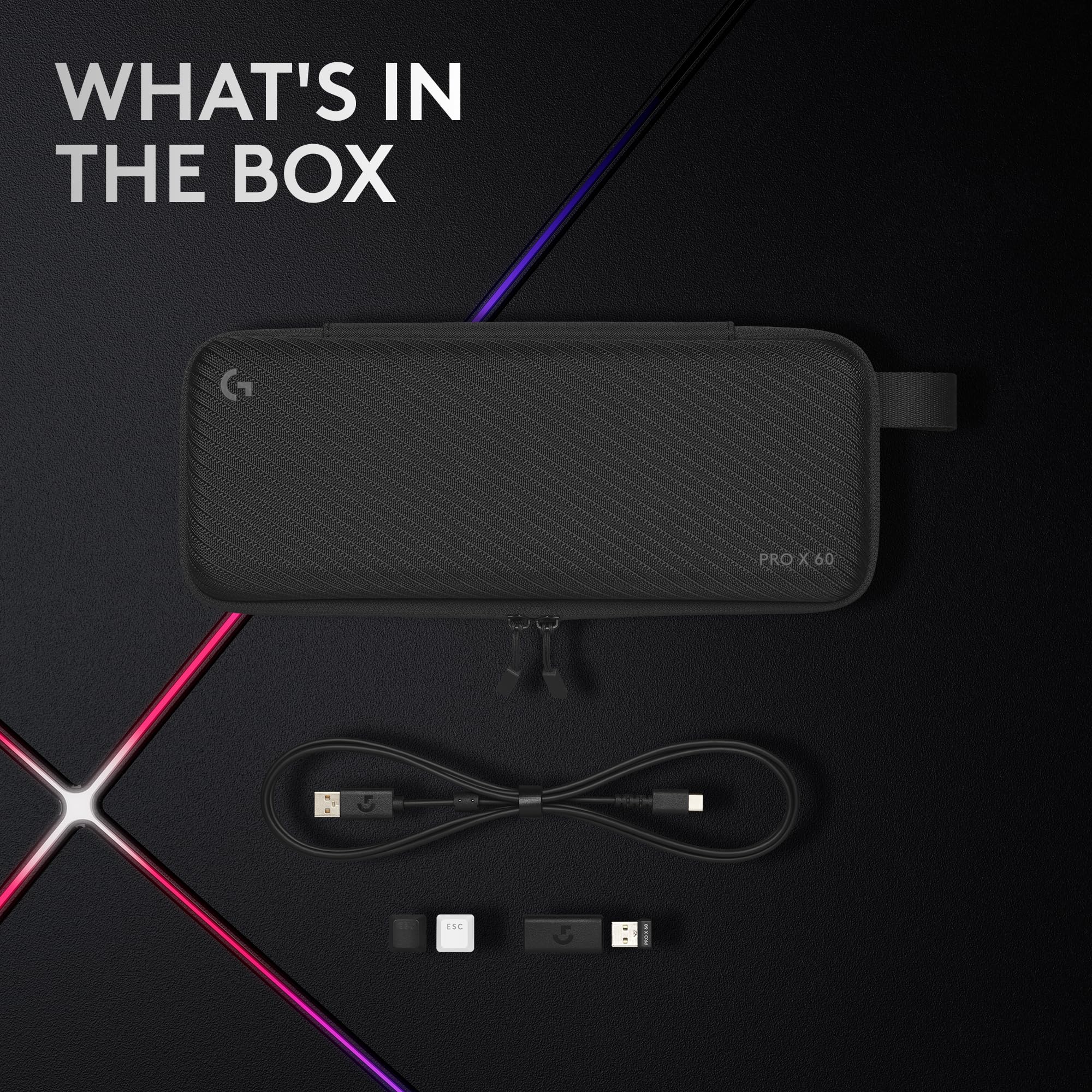 Logitech G PRO X 60 LIGHTSPEED Wireless Gaming Keyboard - Ultra Compact TKL with Optical Switches 9