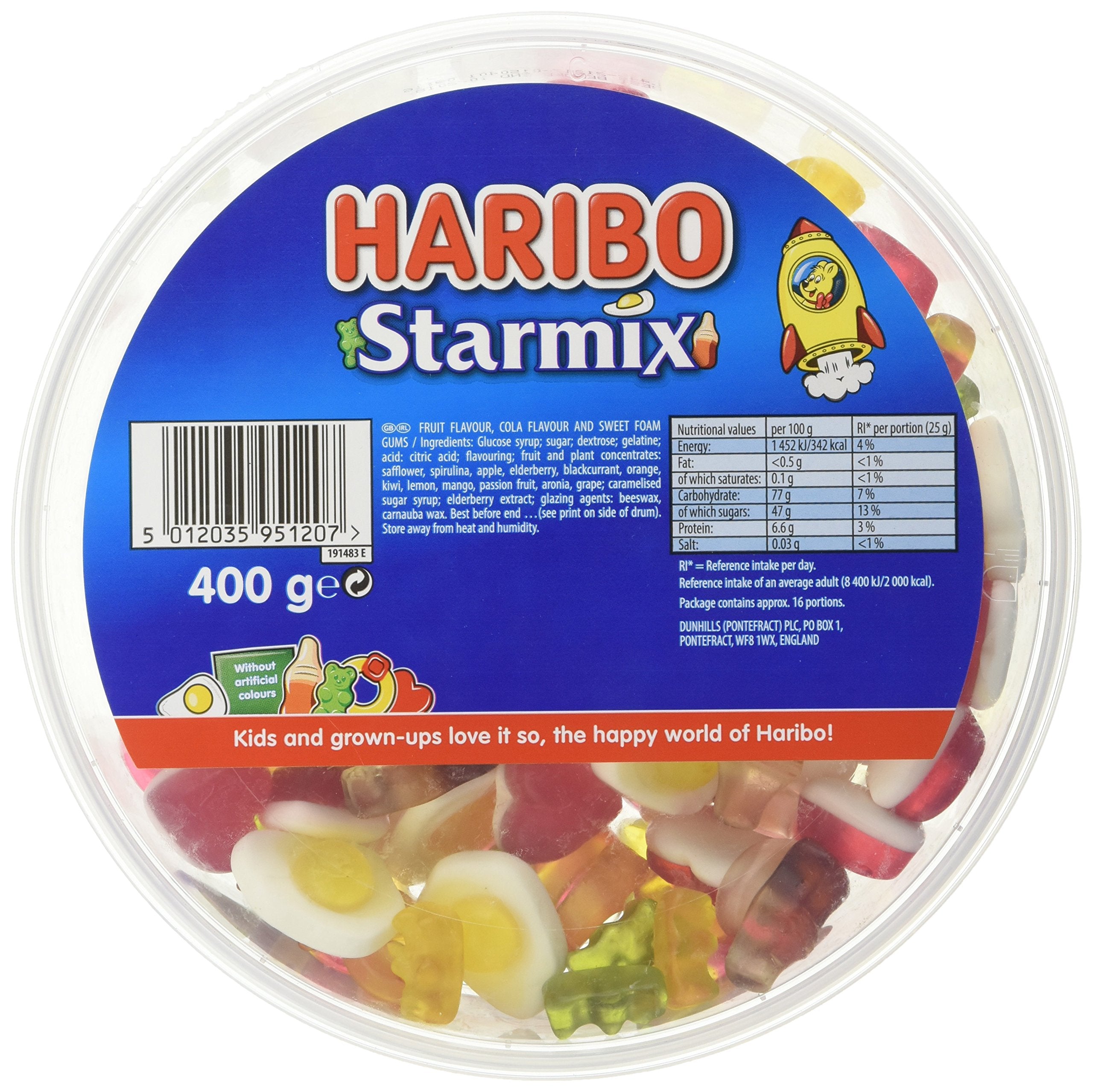 HARIBO Starmix Gummy Sweets Tub - Fruit & Chewy Mix | 400g