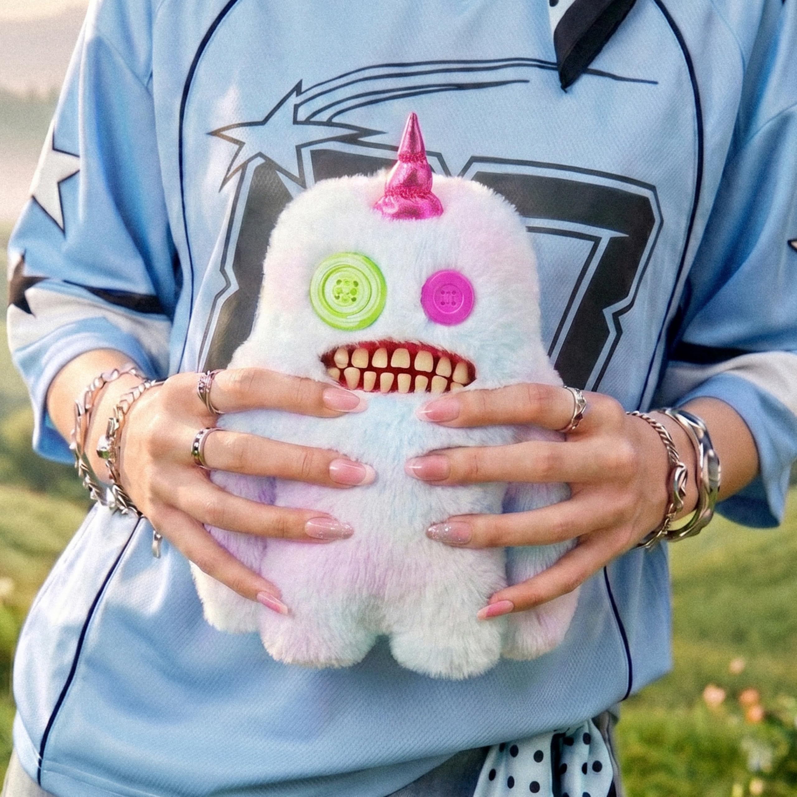 Fuggler Sasquoosh 9-Inch Plush Toy - Teal Sparkle & Pink Chaos 8