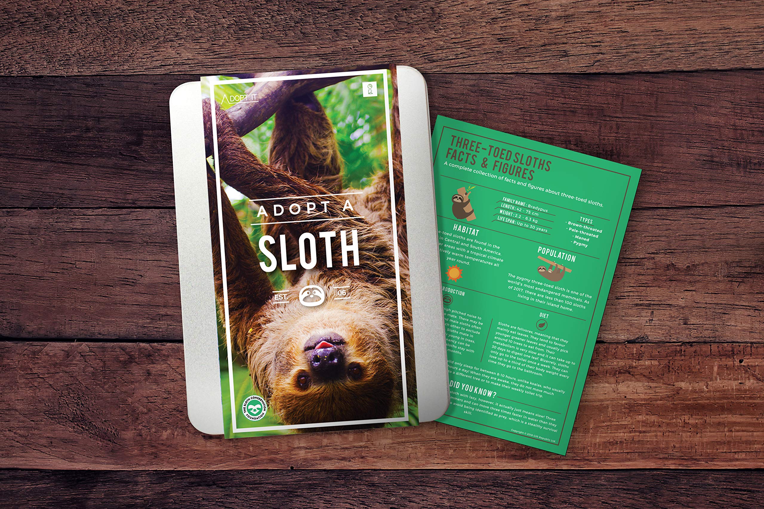 Gift Republic Adopt a Sloth Gift Box | 12-Month Adoption | Includes Poster & Certificate 6