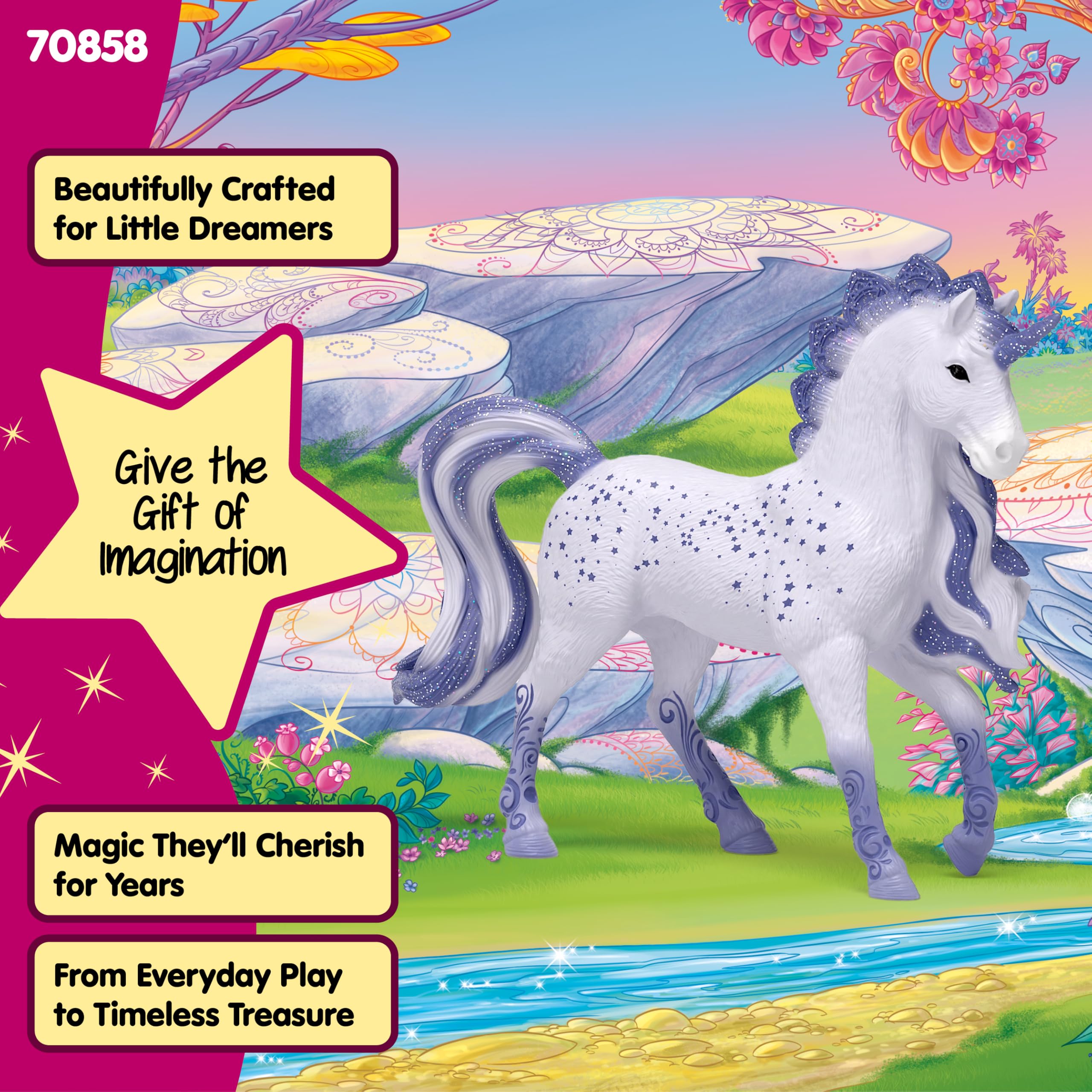 Schleich Bayala Cosmos Unicorn Stallion - 5" Fantasy Horse Play Figure for Kids 6