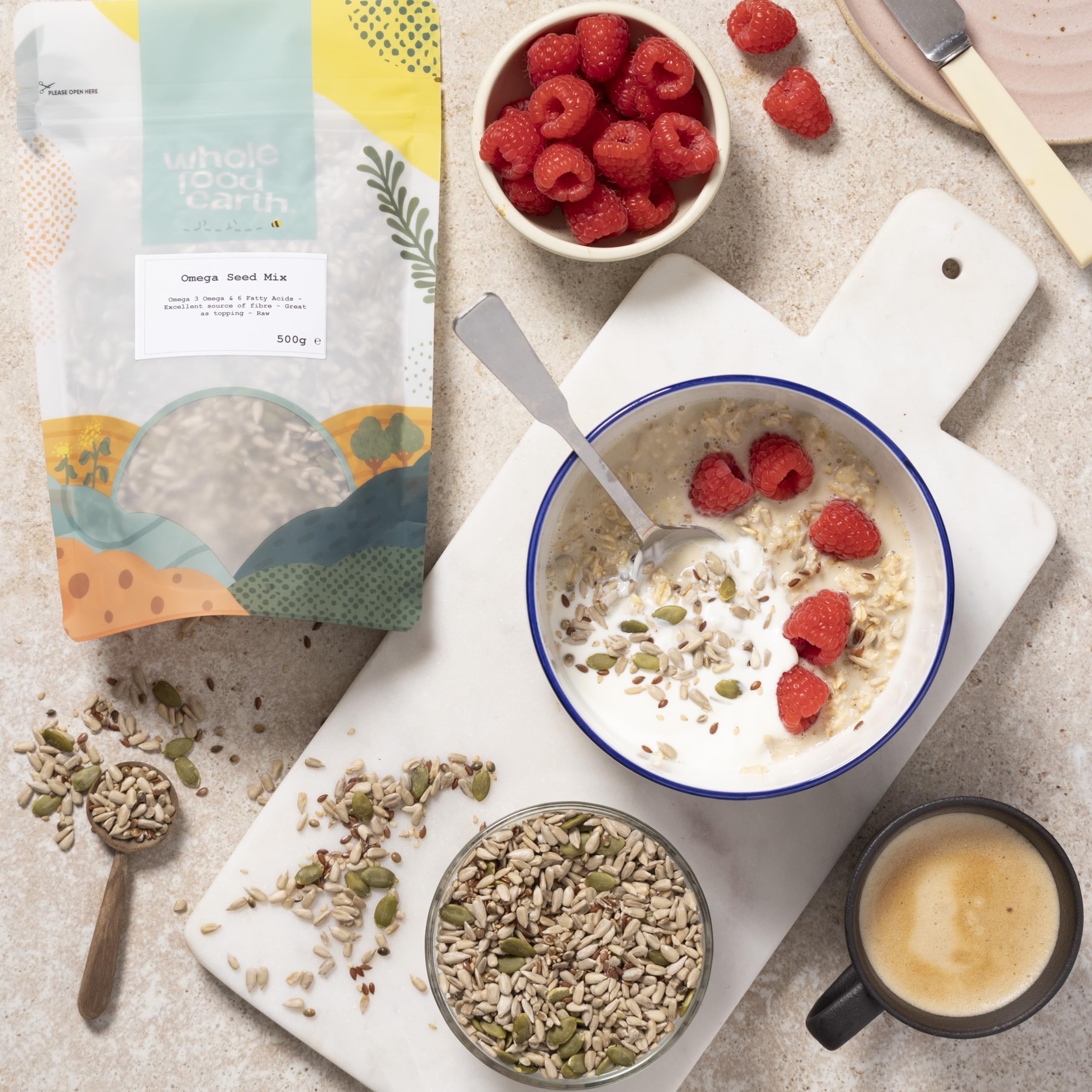 Wholefood Earth Omega Seed Mix - Protein & Fibre Rich Blend | 1kg 3