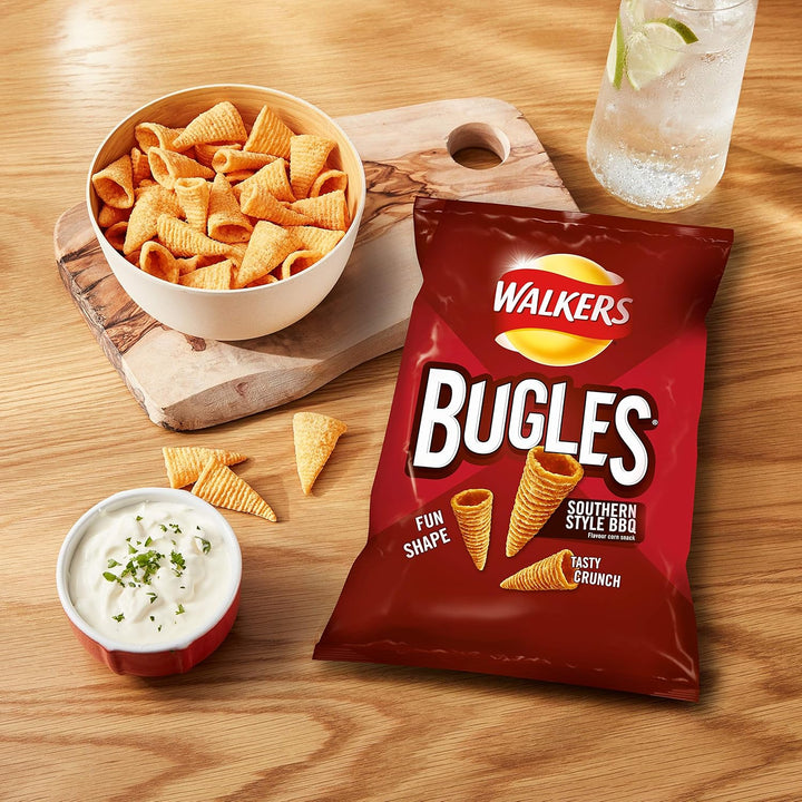 Walkers Bugles Southern Style BBQ Flavour Crisps, 110g Sharing Bag