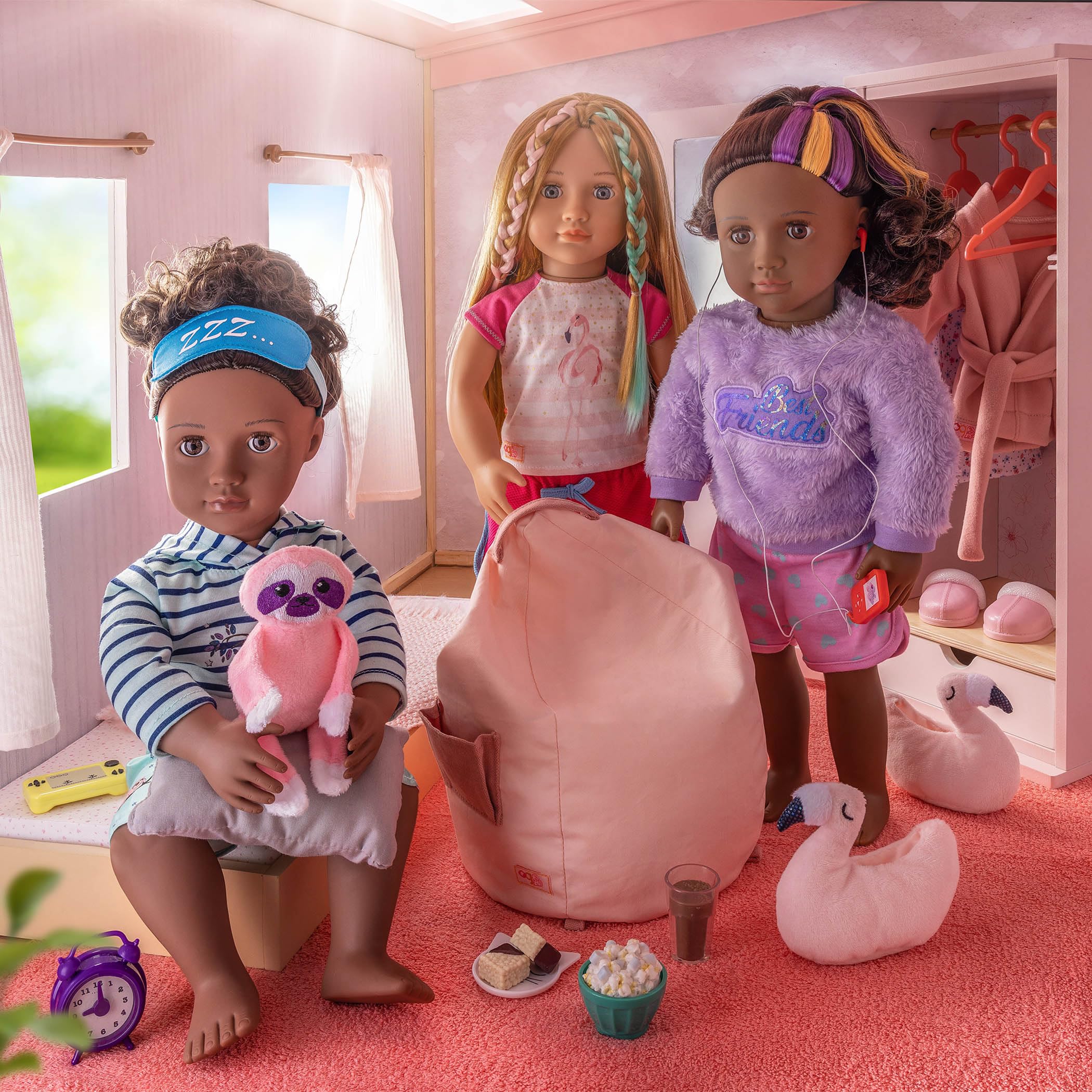 Our Generation Sleepy Sloth Outfit - Pajama Set with Plush Sloth for 46 cm Dolls 4