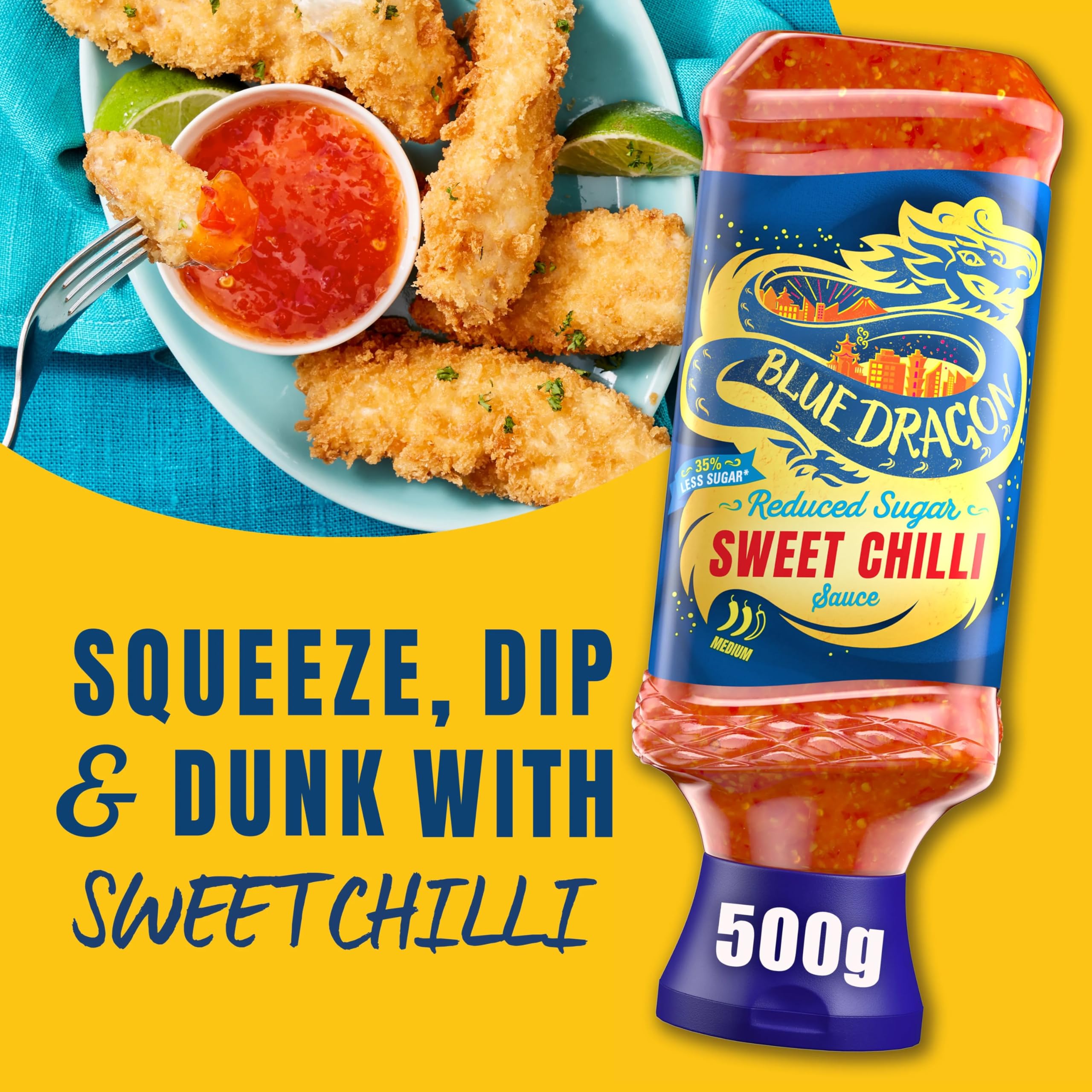 Blue Dragon Reduced Sugar Thai Sweet Chilli Dipping Sauce - 500g | Vegan Friendly 5