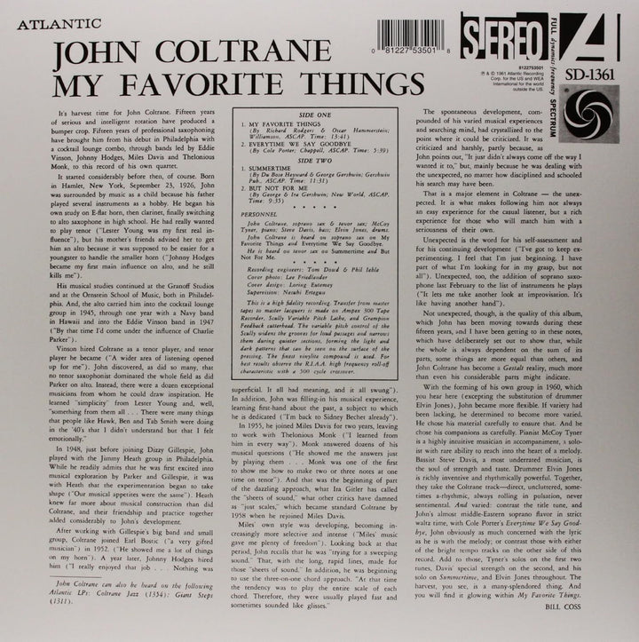 John Coltrane - My Favorite Things [Vinyl] VINYL