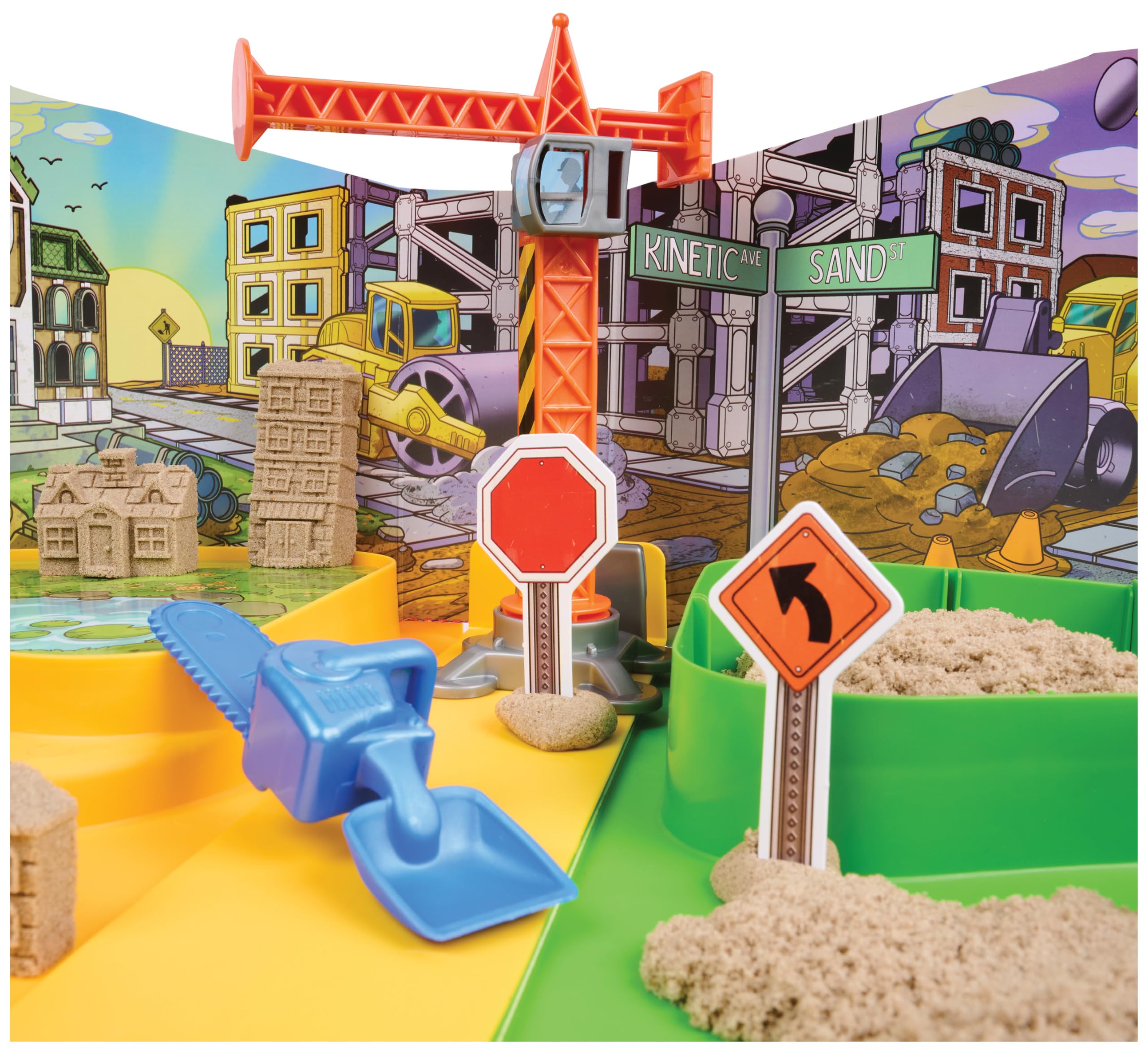 Kinetic Sand Construction Zone - Moldable Play Sand Sensory Toys for Ages 3+ 6
