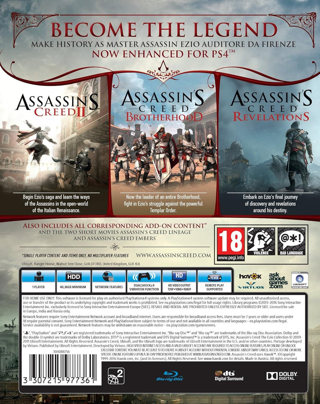Assassin's Creed The Ezio Collection - PS4