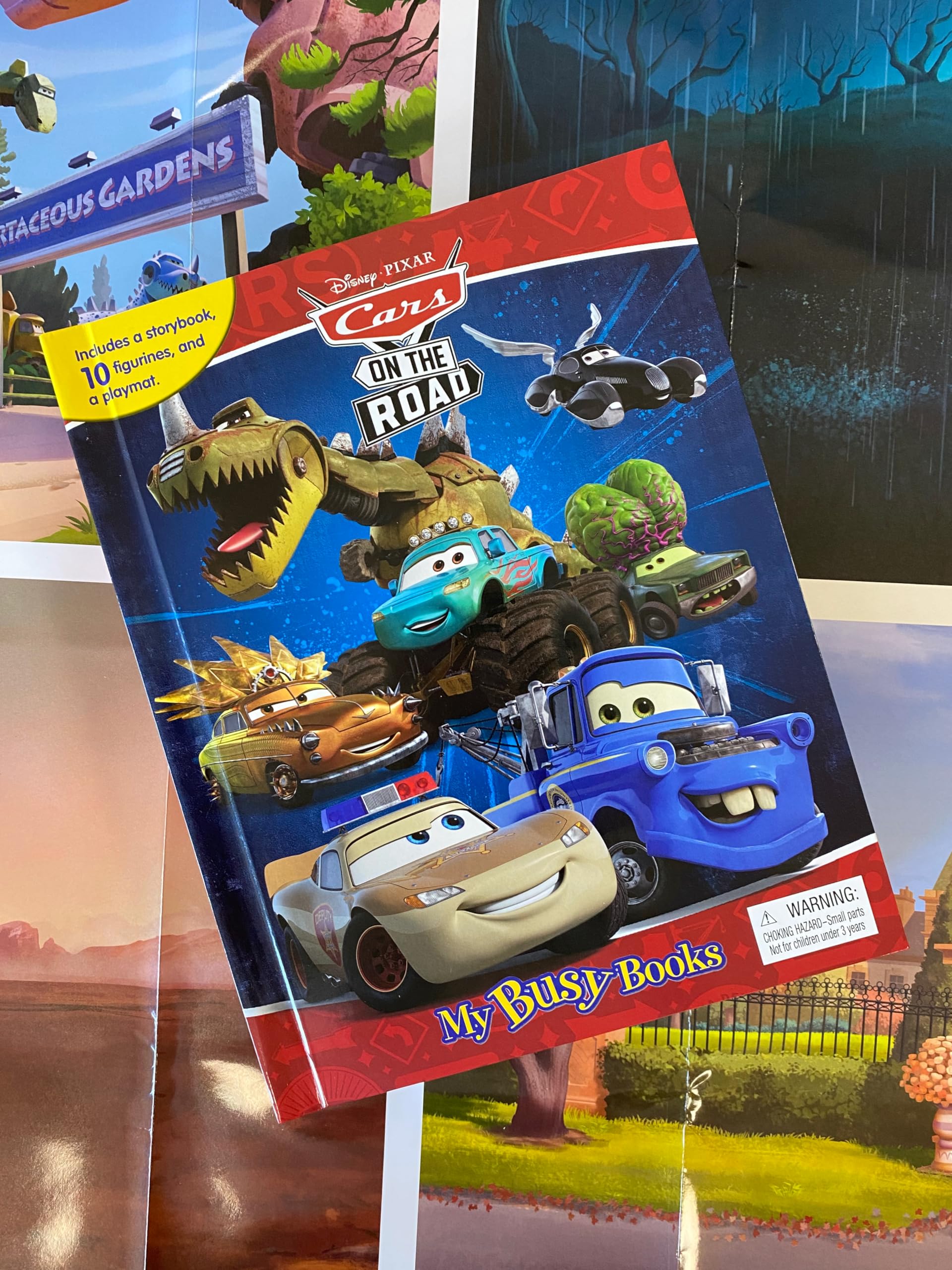 Phidal Disney / Pixar Cars on the Road My Busy Books - Storybook, 10 Figurines, Playmat 5