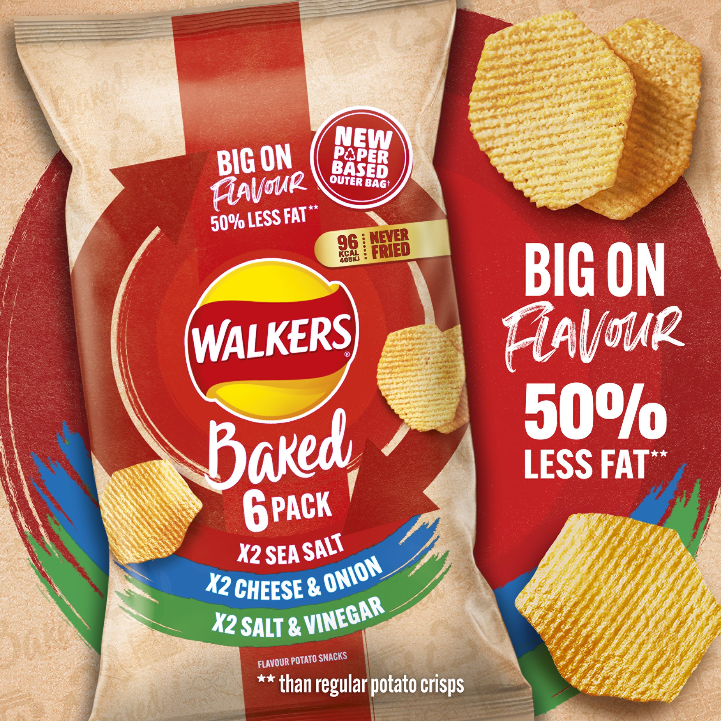 Walkers Oven Baked Variety Pack Crisps 6 x 22g 3