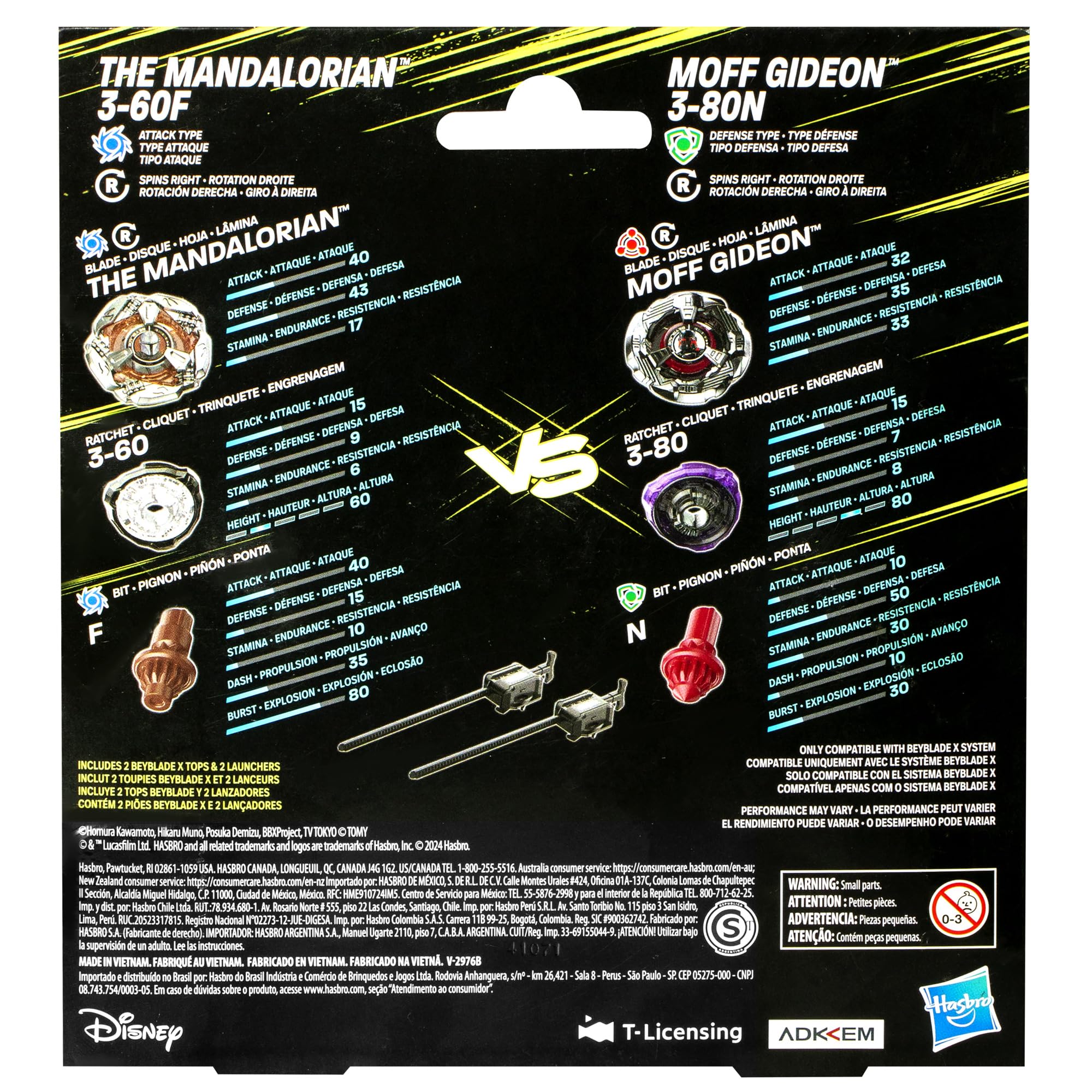 Beyblade X Star Wars Collab The Mandalorian 3-60F vs. Moff Gideon 3-80N Multipack Set 2