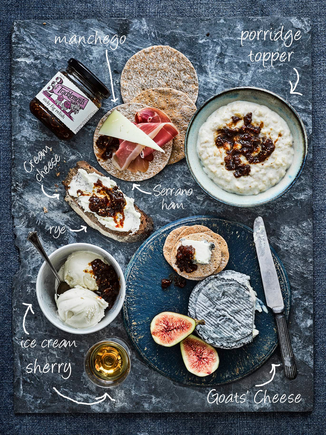 Tracklements Sticky Fig Relish - Vegan & Gluten-Free Condiment, 250g