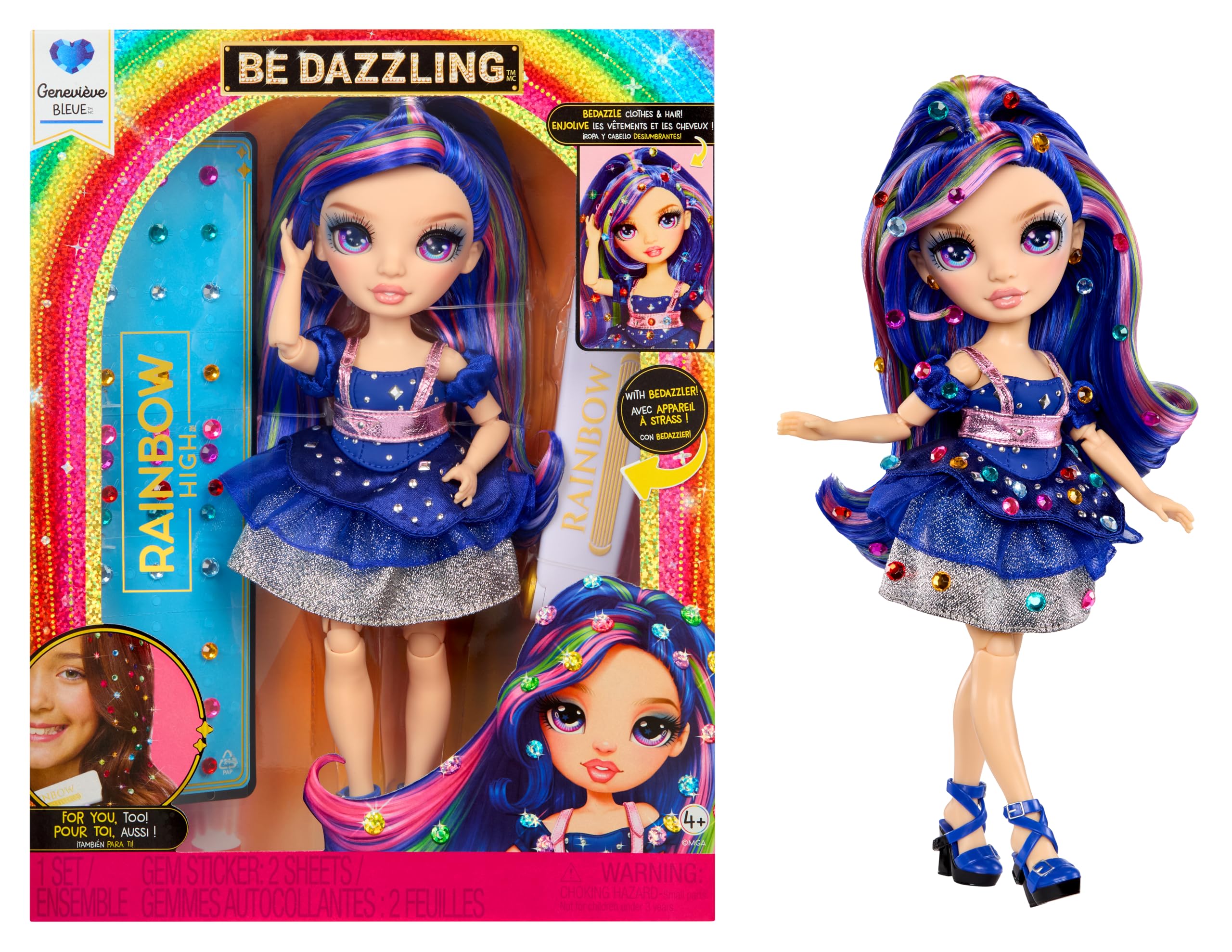 Rainbow High Genevieve Bleue Doll - 28cm Fashion Doll with Bedazzling Tool | Ages 4+ | Plastic 1