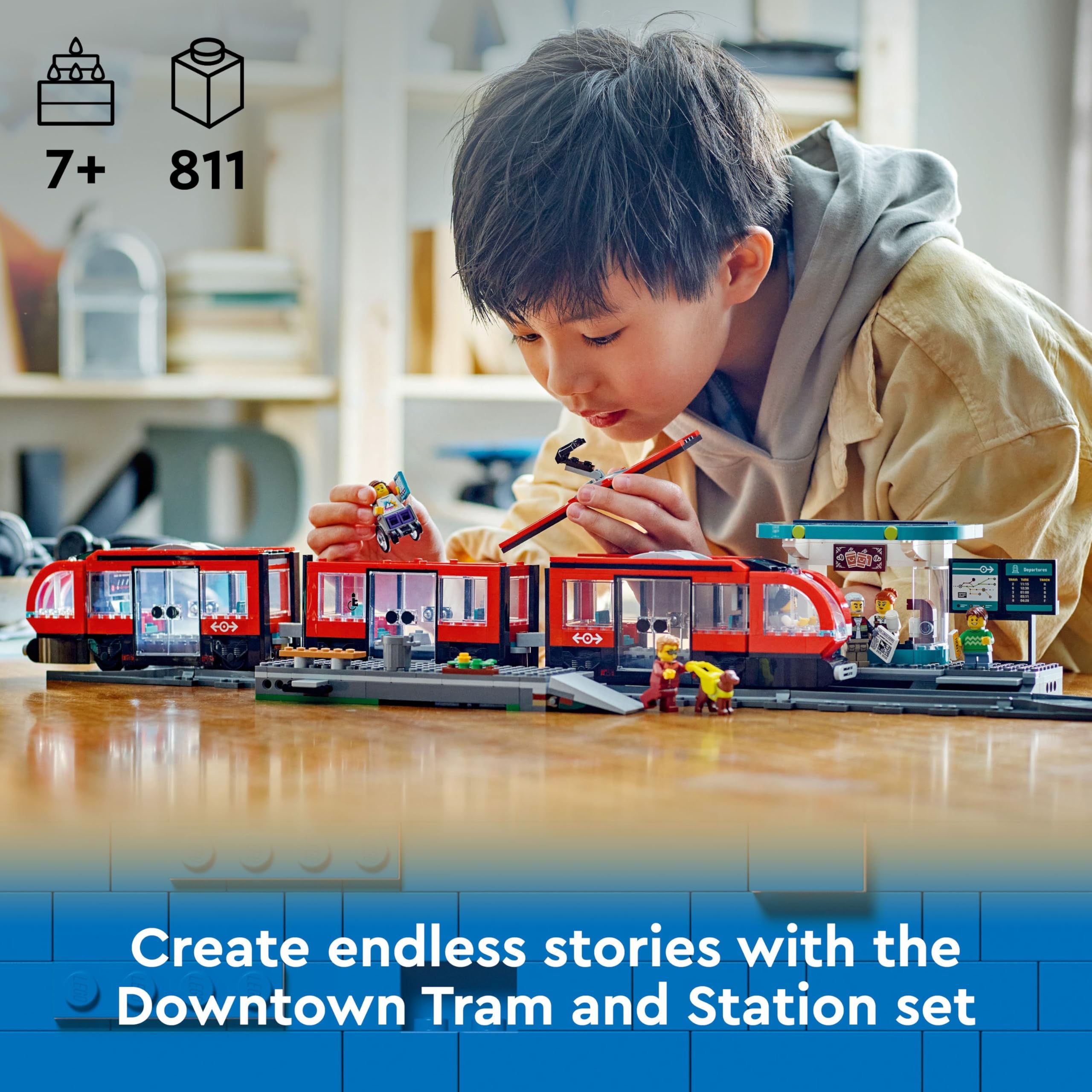 LEGO City Downtown Tram and Station Building Set 60423 for Ages 7+ | 6 Minifigures 2