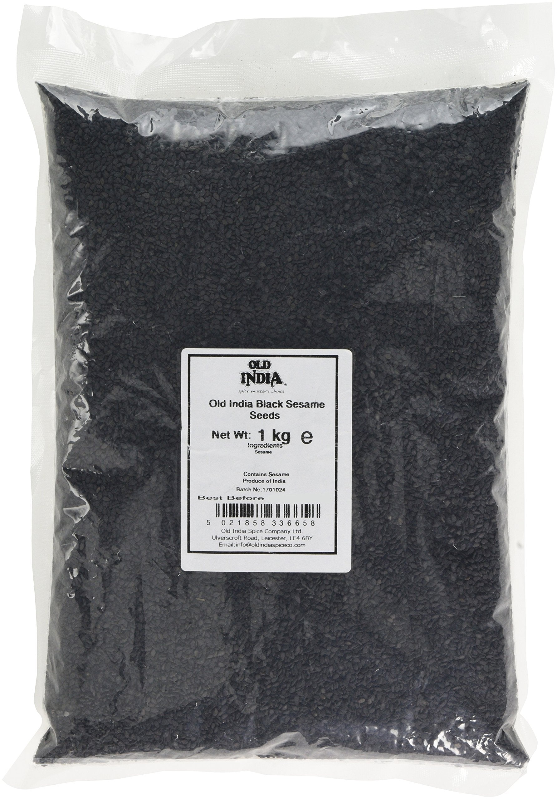 Old India Black Sesame Seeds - 1 Kg Natural Whole Seeds for Cooking