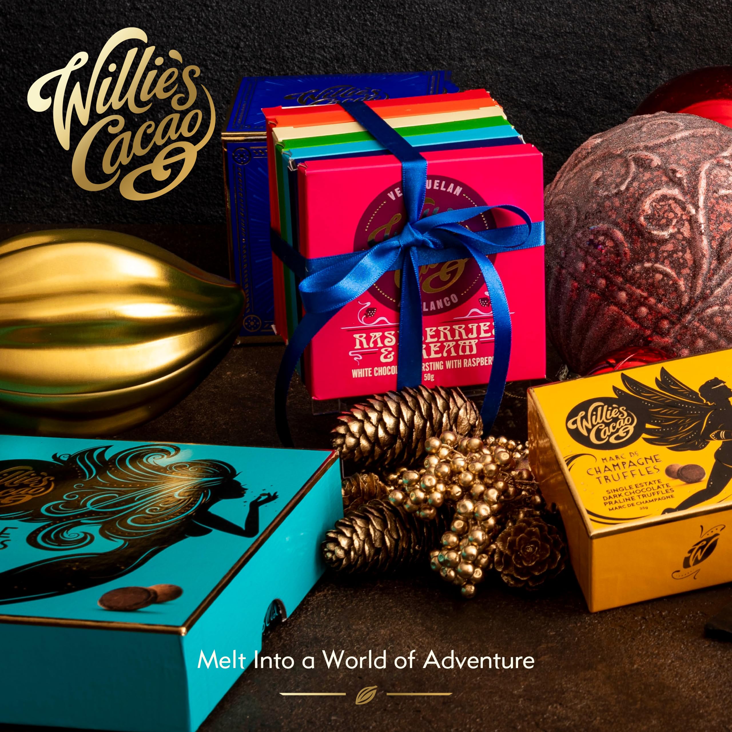 Willie's Cacao - 100% Cocoa with Pistachio & Date - No Added Sugar Chocolate Bar 10