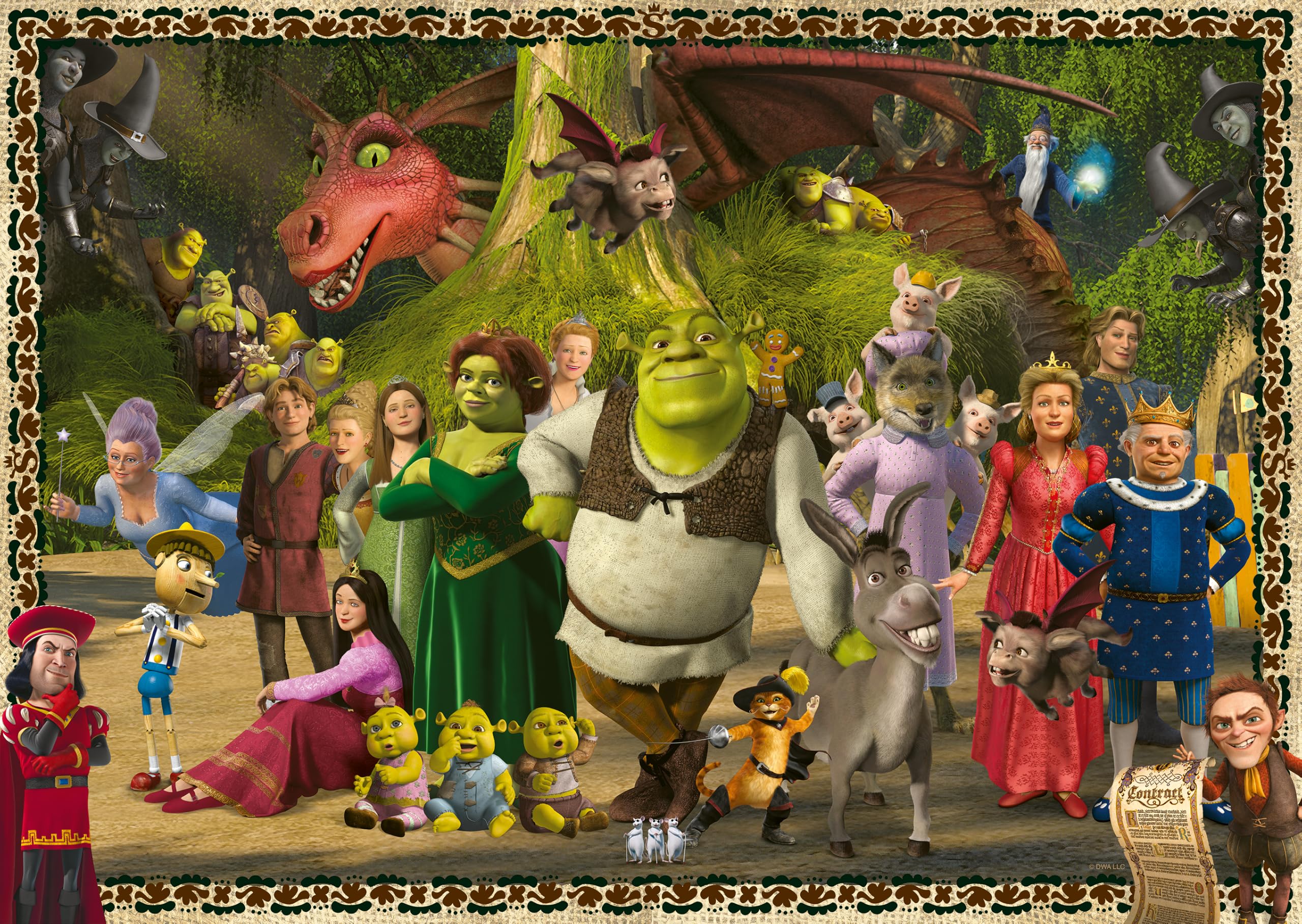 Ravensburger Shrek 1000 Piece Jigsaw Puzzle - Fairy-tale Chaos | 70 x 50cm | Adults & Children 12+ 1
