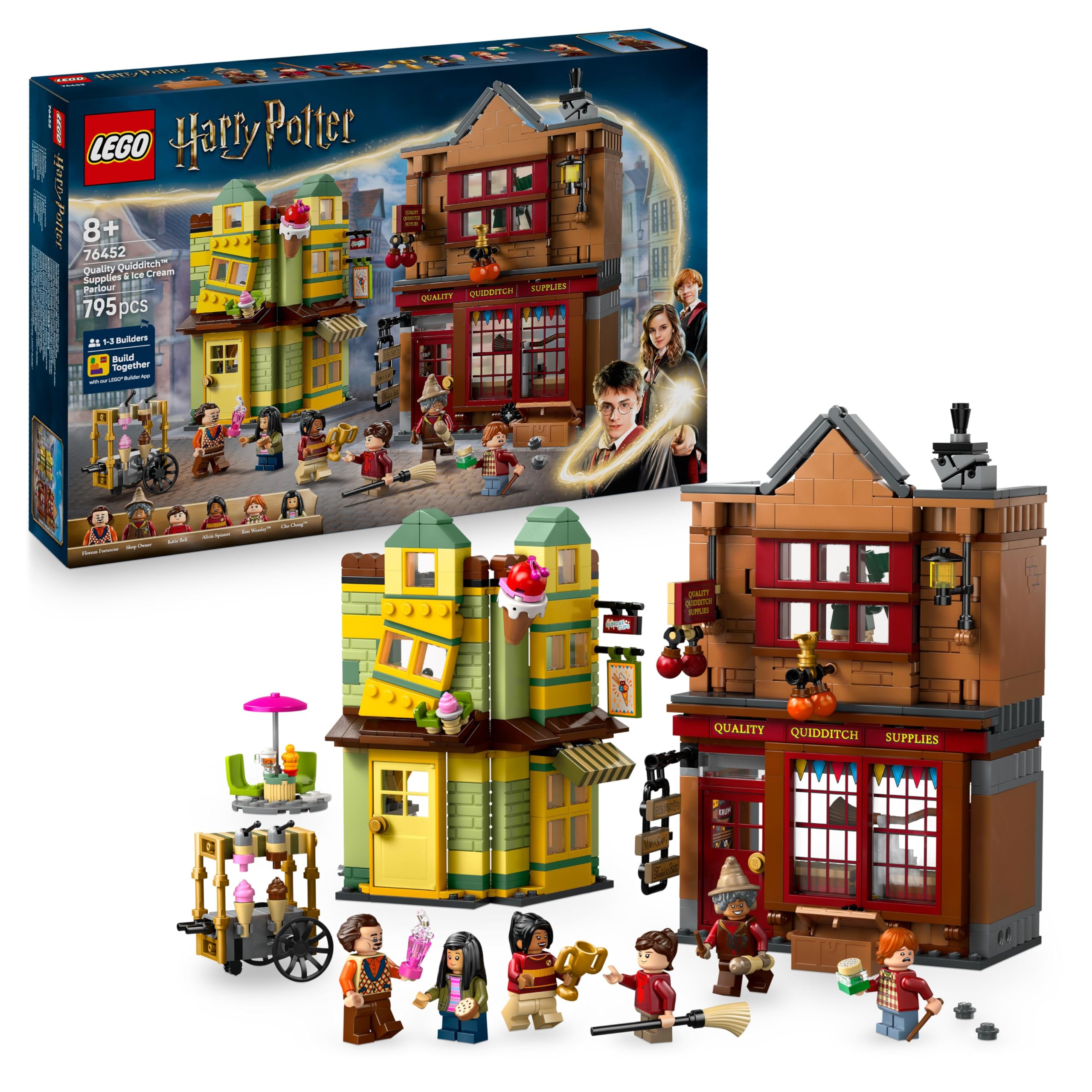 LEGO Harry Potter Diagon Alley Playset - Quality Quidditch Supplies & Ice Cream Parlour, 795 Pieces