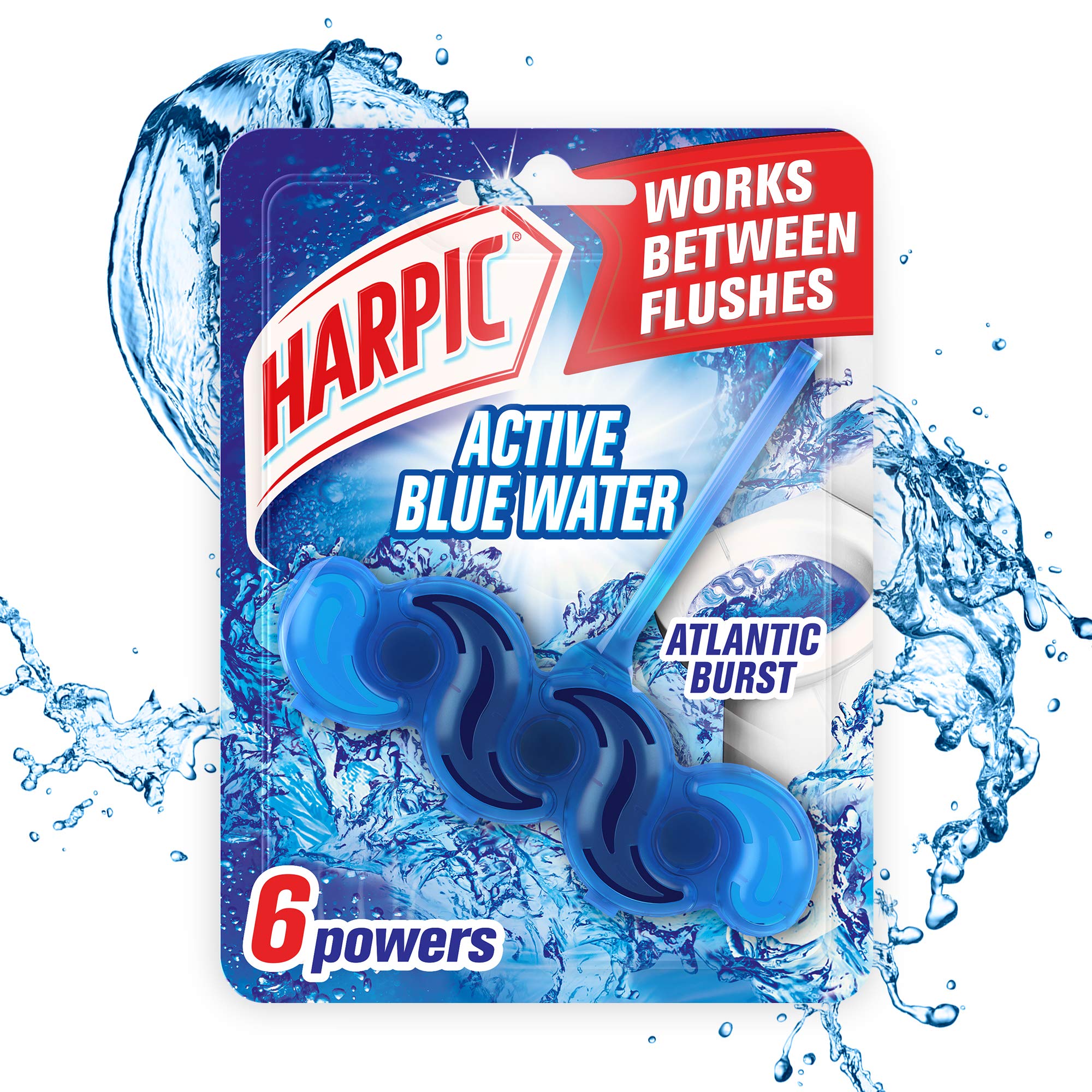 Harpic Active Fresh Toilet Rim Block Twin Pack, Atlantic Fresh 9