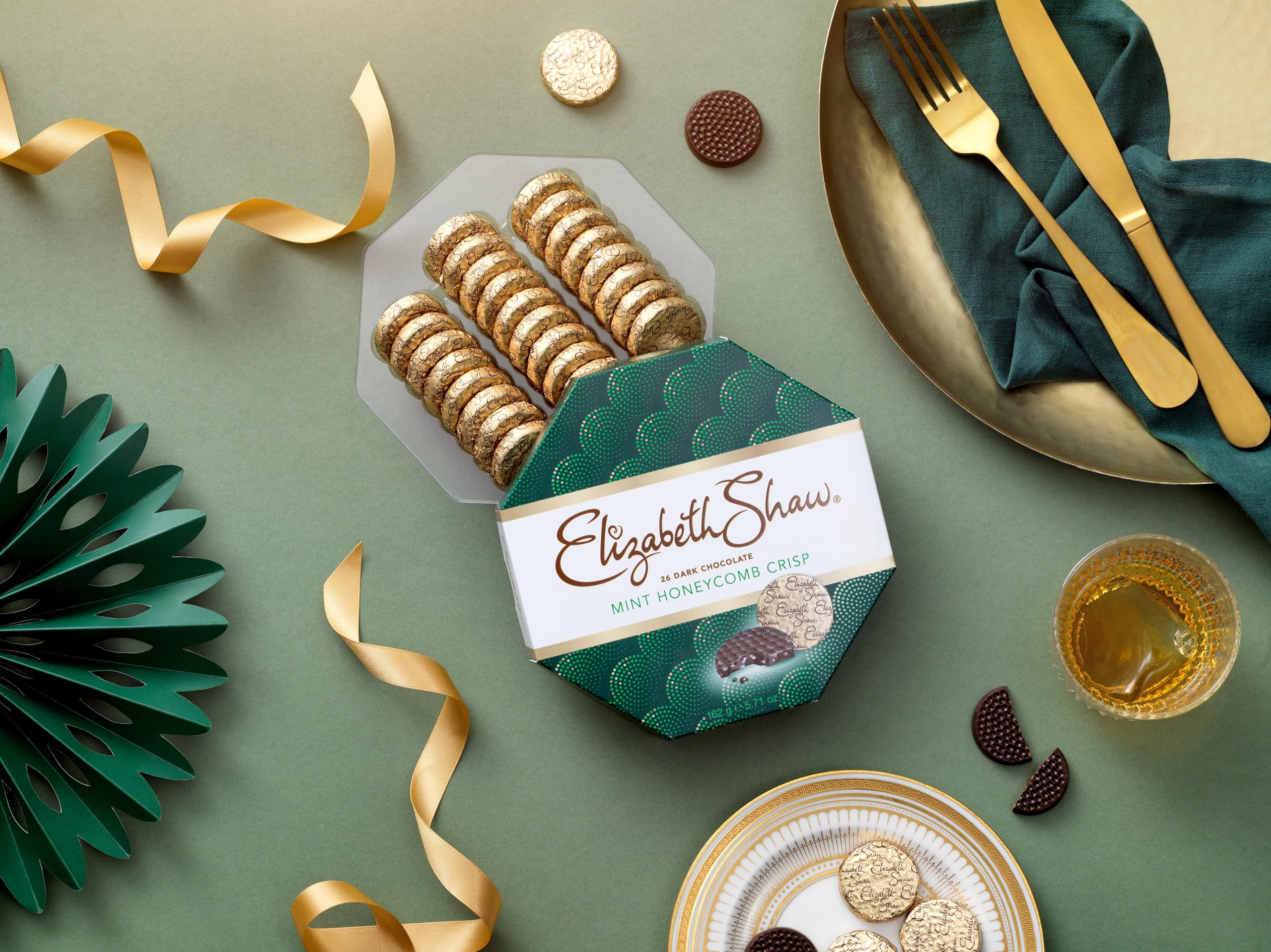 Elizabeth Shaw Dark Mint Crisp 162g - Rich Dark Chocolate with Crisp Honeycomb & Mint 3
