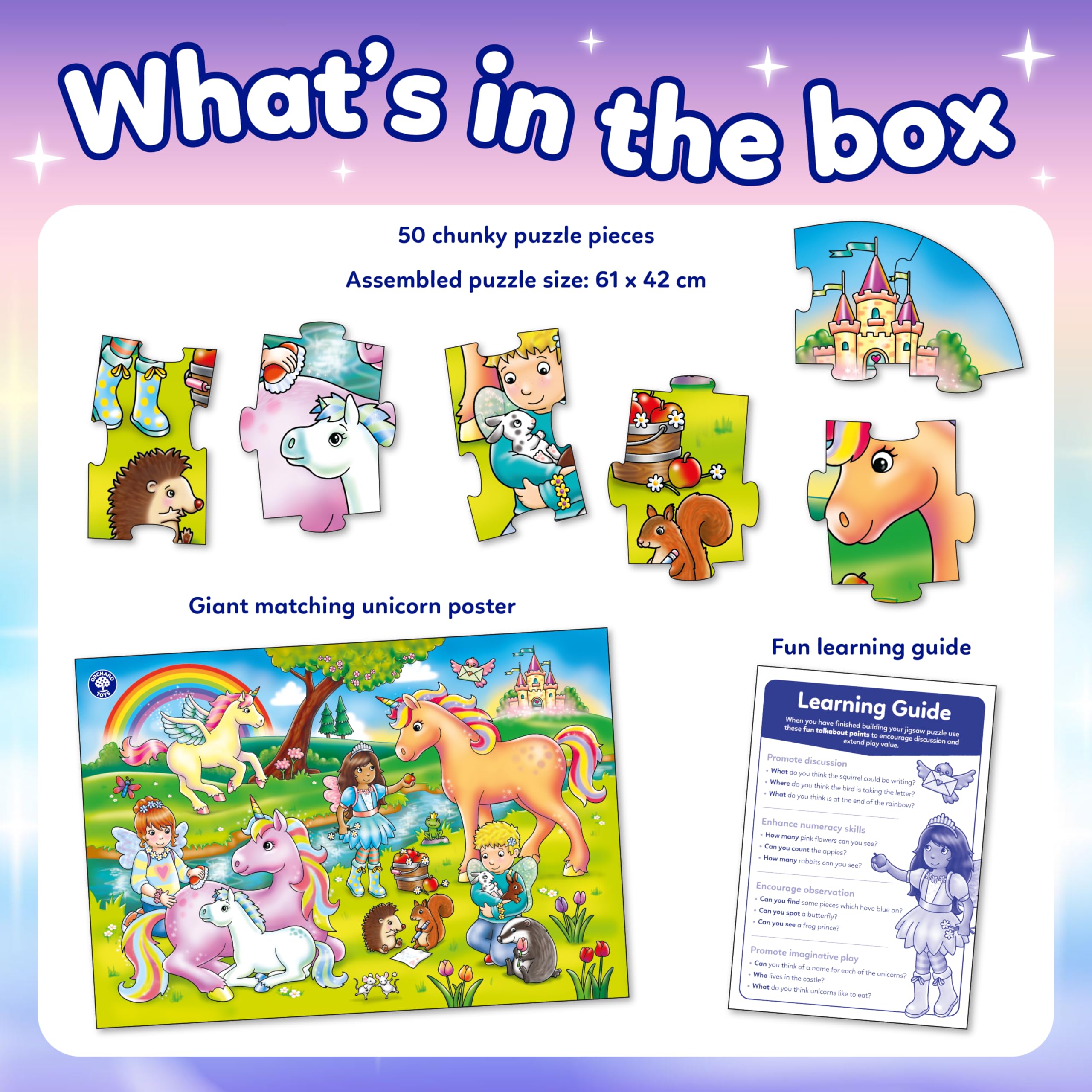 Orchard Toys Unicorn Friends Jigsaw Puzzle - 50 Piece Educational Puzzle for Ages 4+ 8