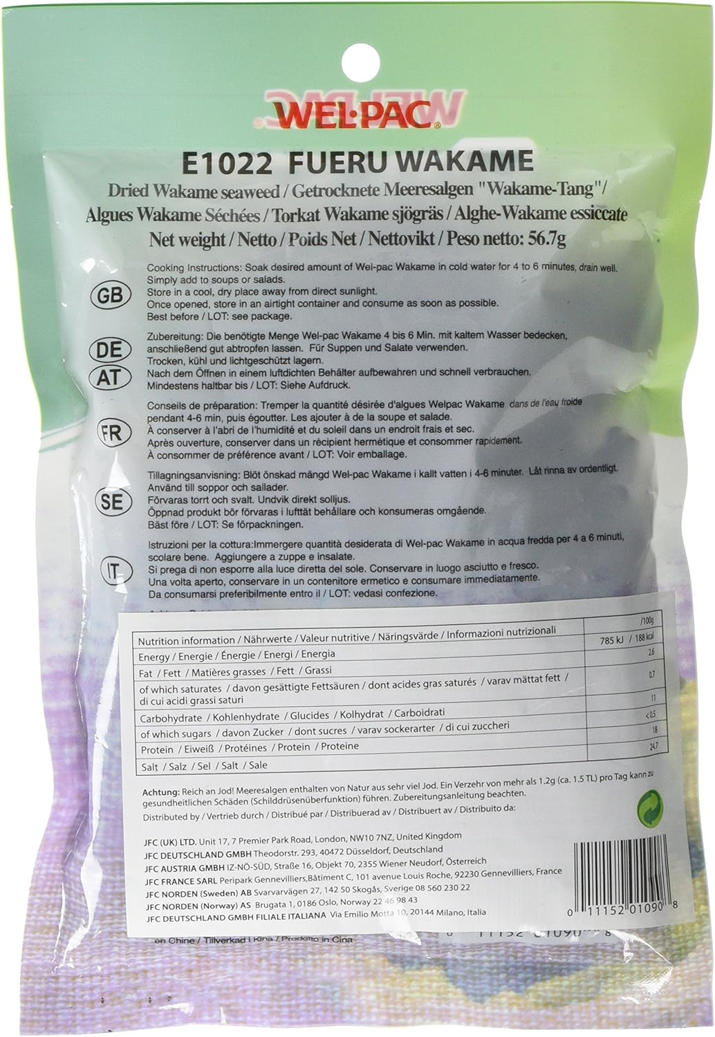 Wel-Pac Fueru Wakame Dried Seaweed 56.7g 4