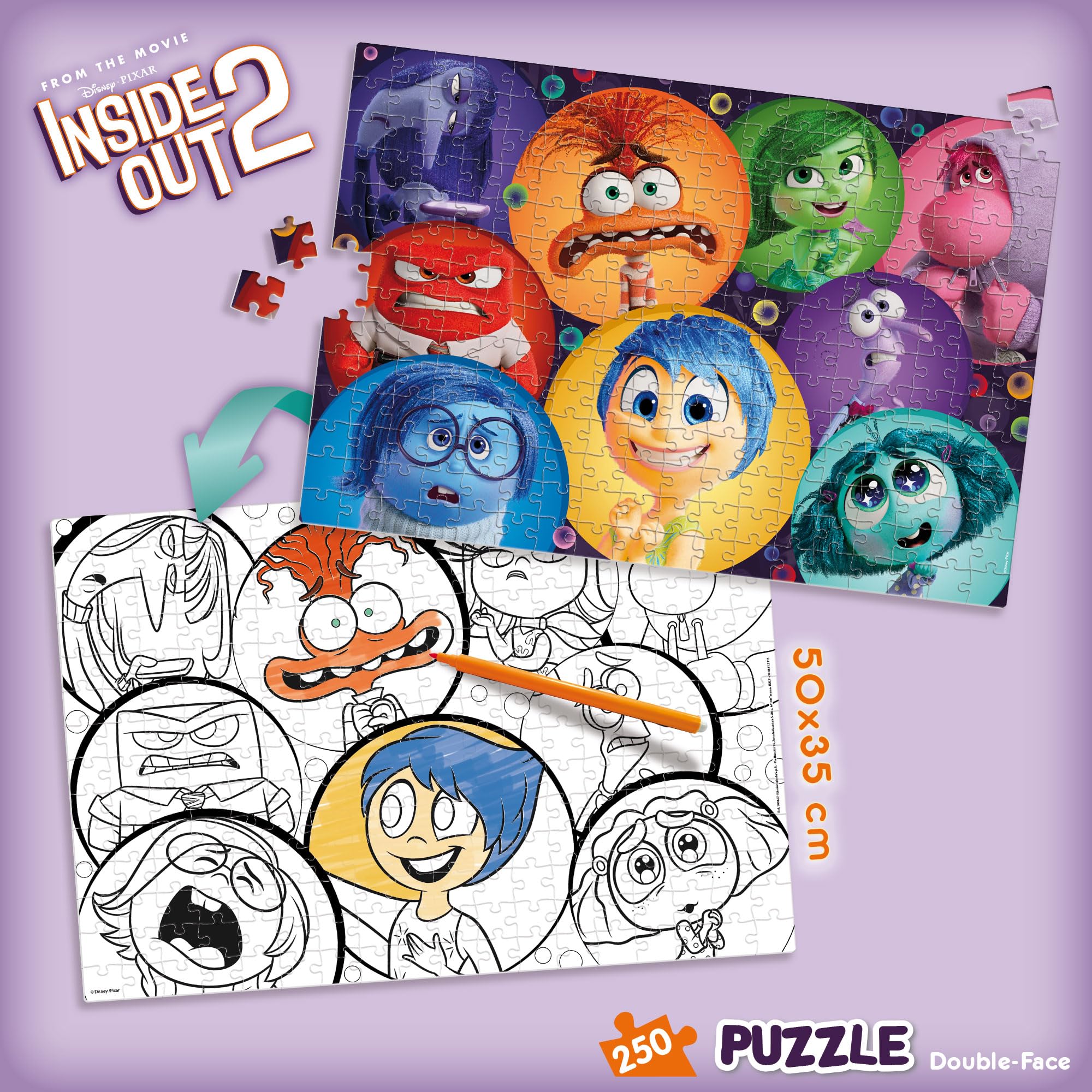 Lisciani Disney Inside Out 2 Double-Faced 250 Piece Puzzle for Kids 7+ 4