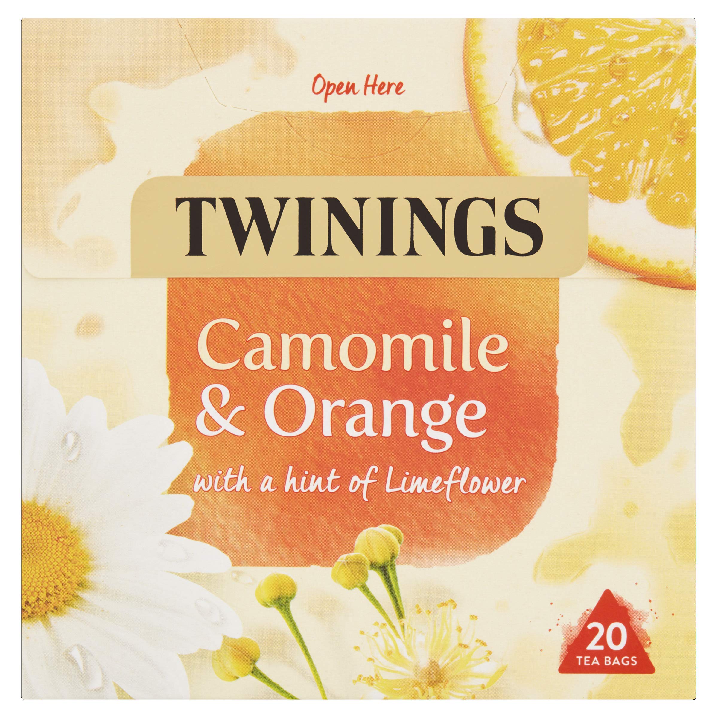 Twinings Camomile and Orange Herbal Tea Bags, 20 Count, Sugar Free, Caffeine Free