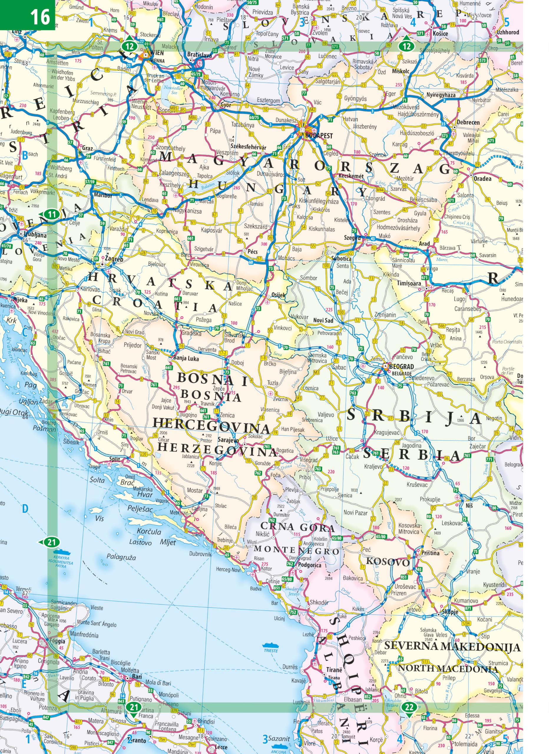 Philip's Philip's 2027 Easy to Read Multiscale Road Atlas of Europe - A4 Spiral Edition 3