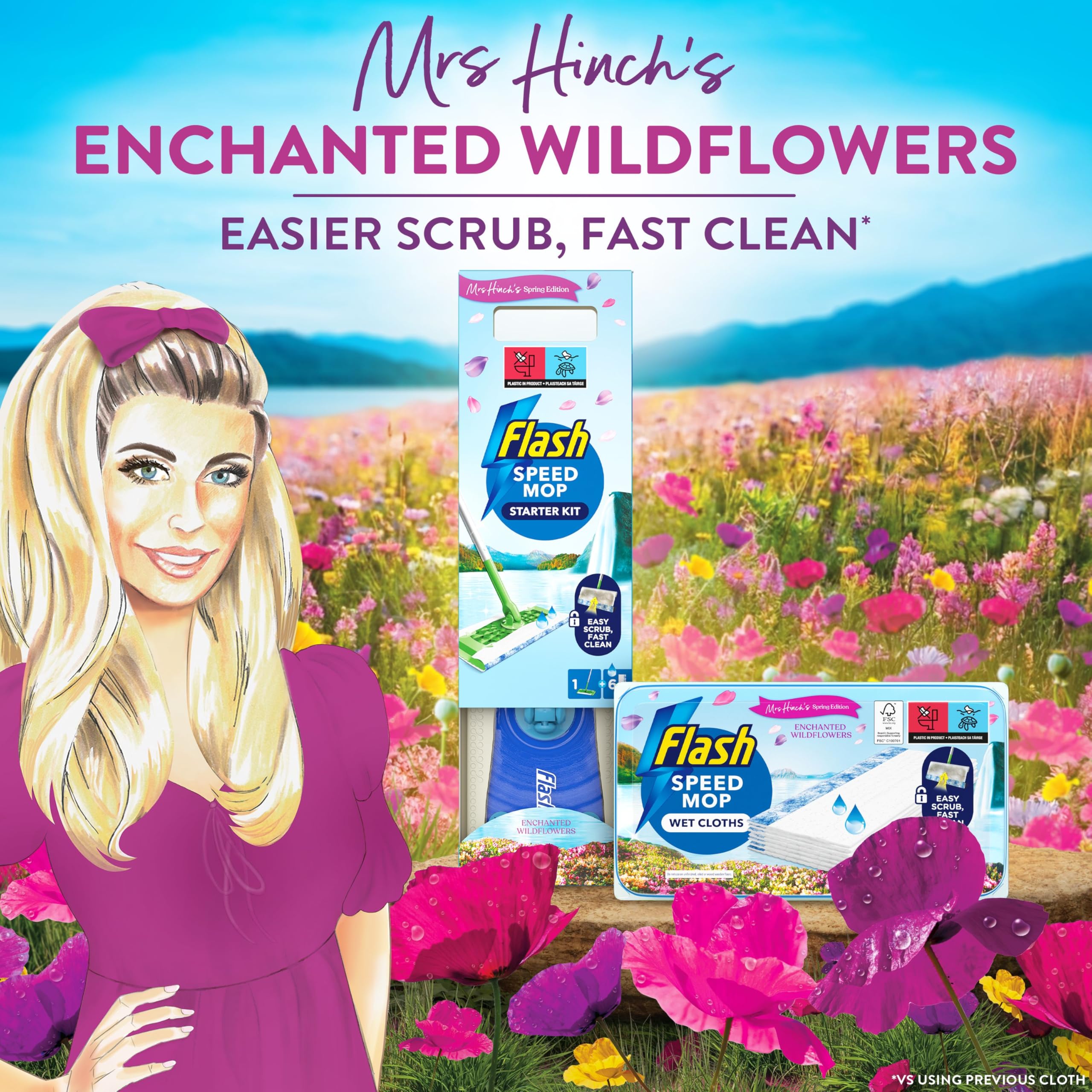 Flash Speedmop Floor Cleaner Starter Kit with Wet Refills – 1 Mop + 6 Cloths 6