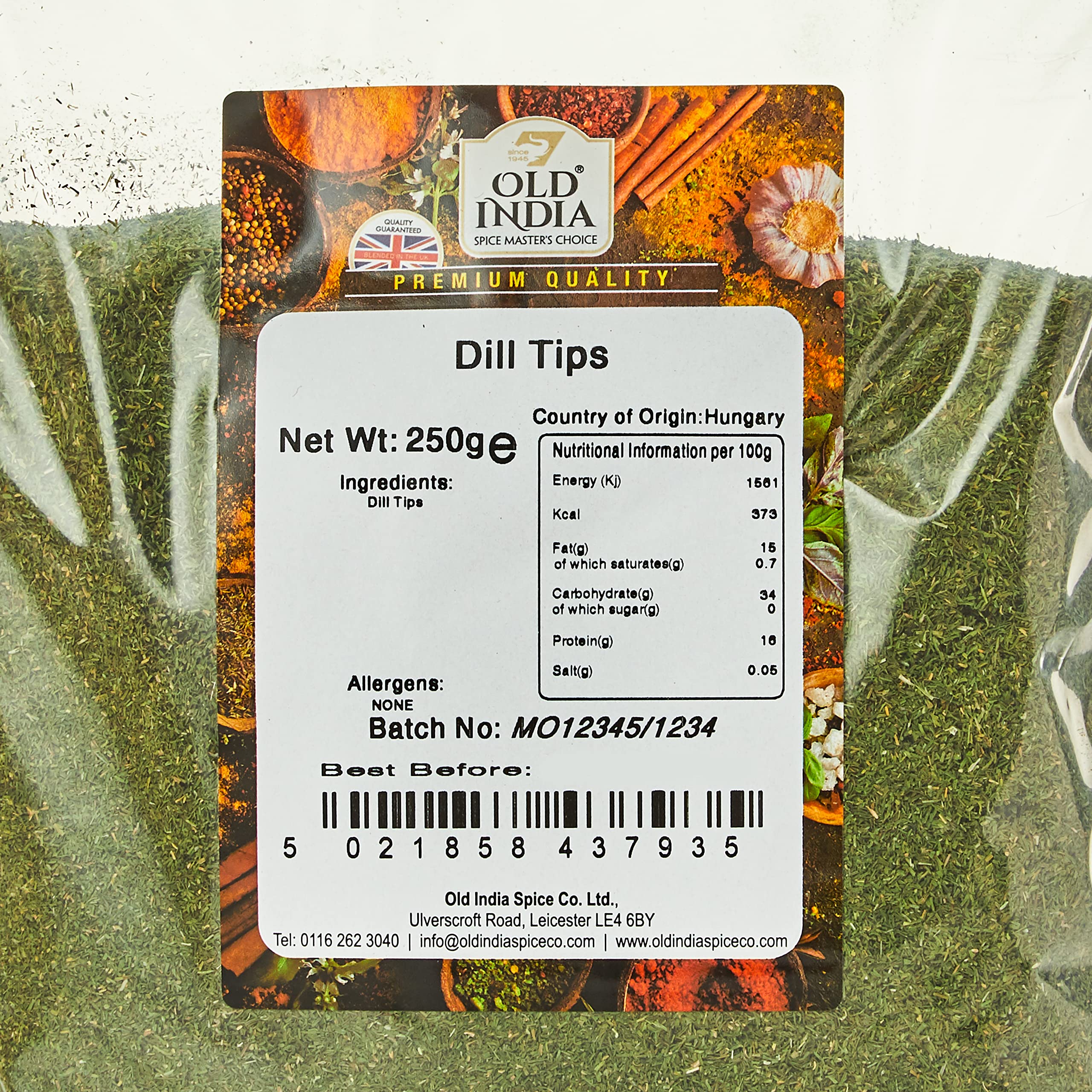 Old India Dill Tips Powder - 250g Natural Whole Spice for Curries and Soups