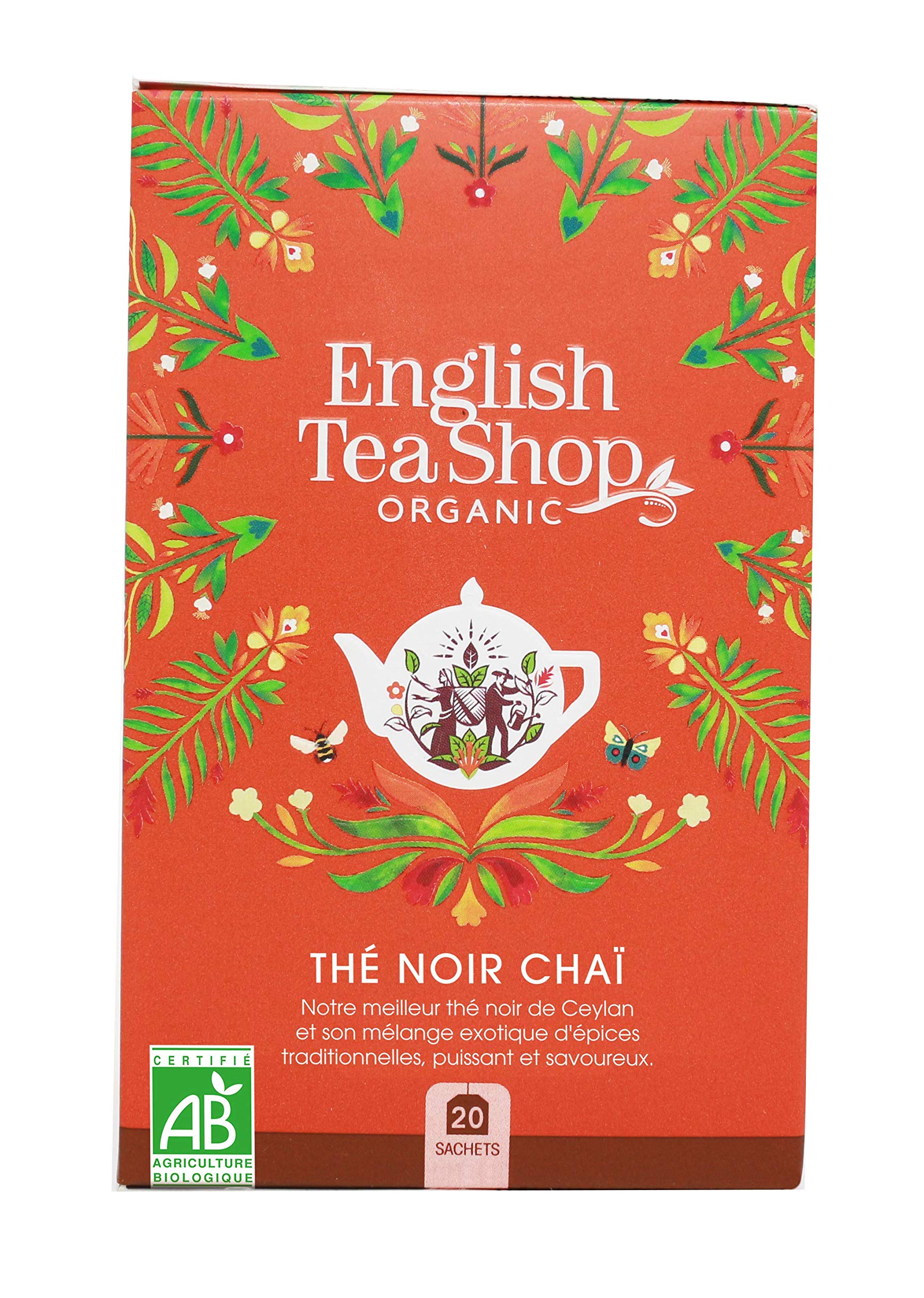 English Tea Shop Organic Chai Black Tea - 20 Tea Bag Sachets 1