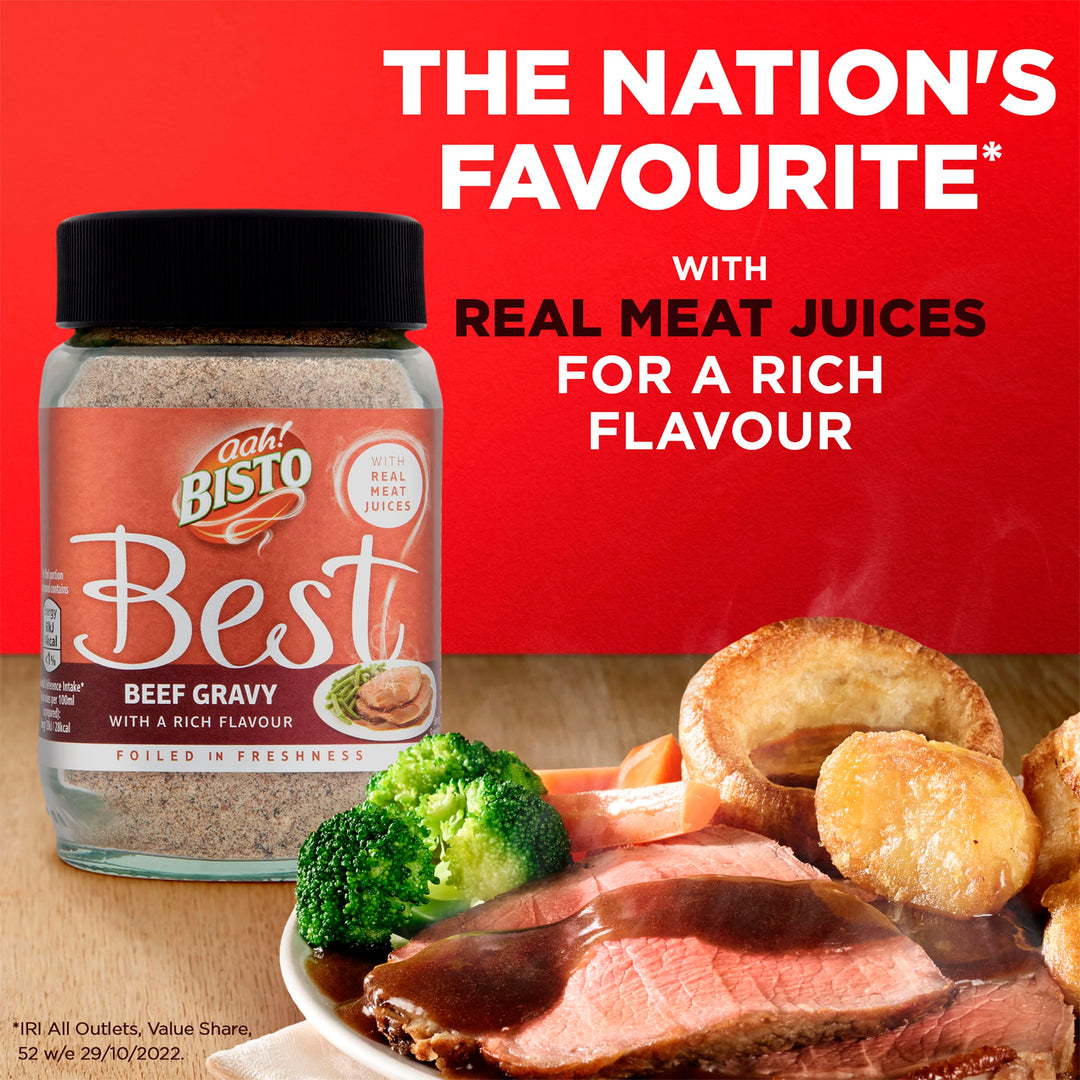 Bisto - Best Beef Gravy Granules Made with Real Meat Juice, 230g Jar