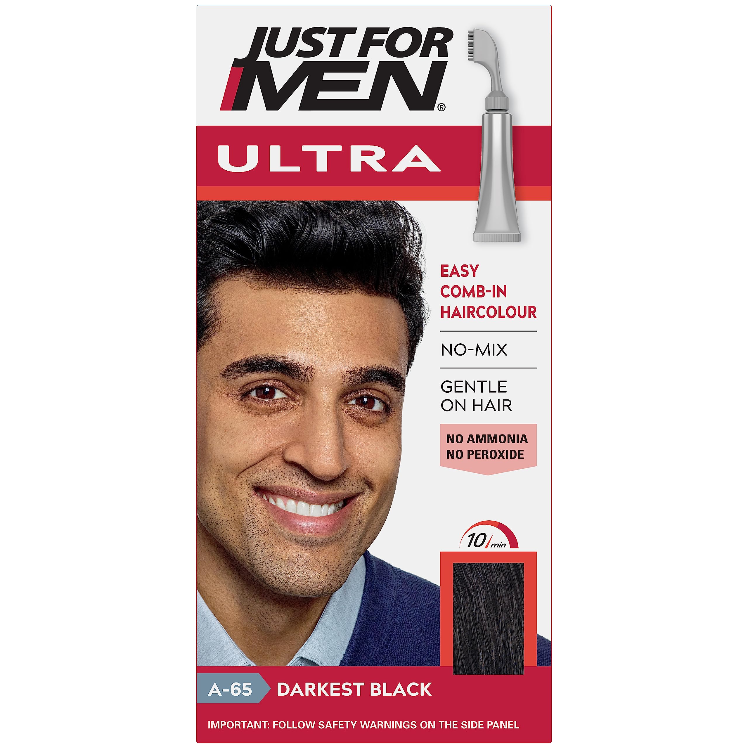 Just For Men Ultra Darkest Black Hair Colour Dye - Comb-In Applicator, Ammonia & Peroxide Free 1