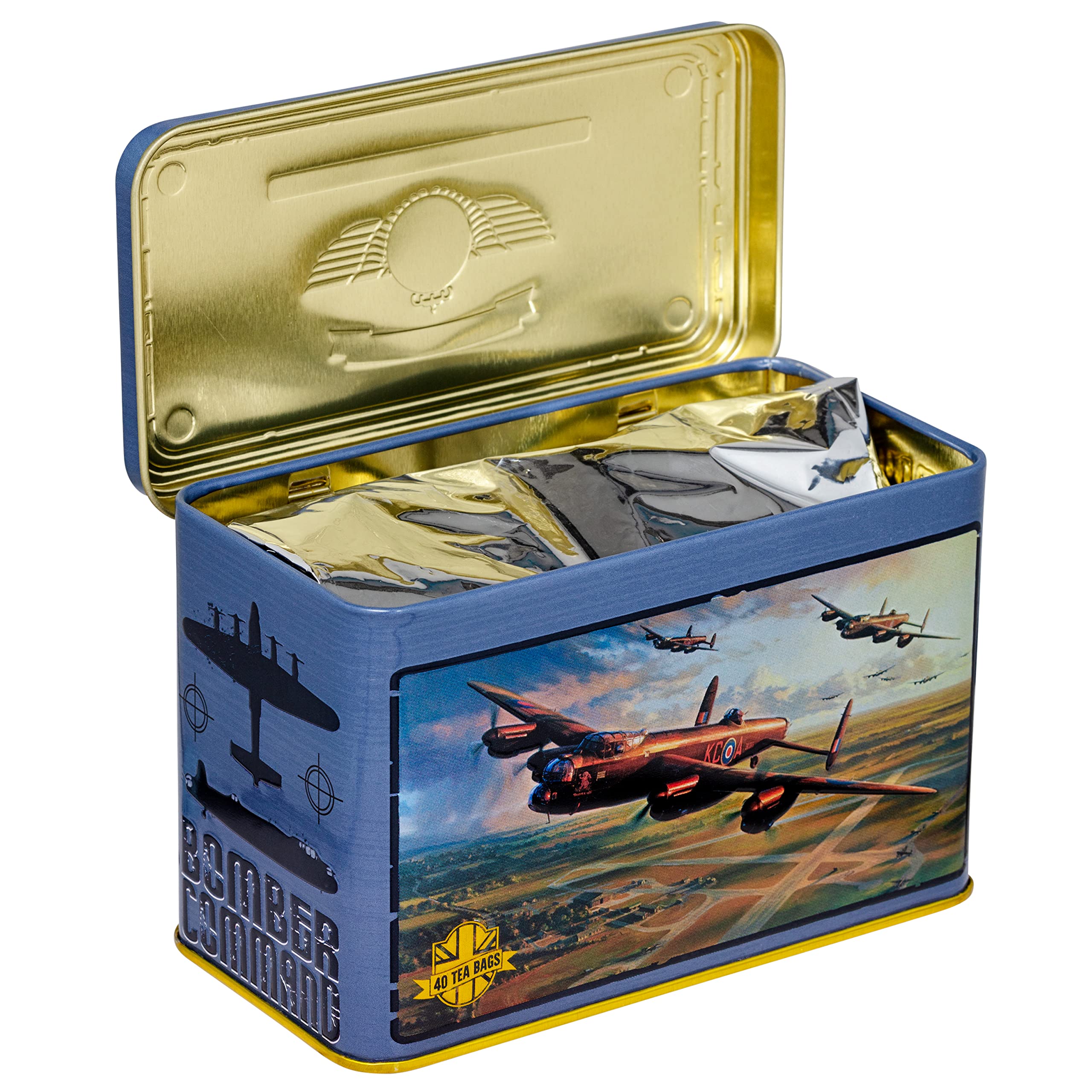 New English Teas Lancaster Bomber Tea Tin with 40 English Breakfast Teabags | 80g 2