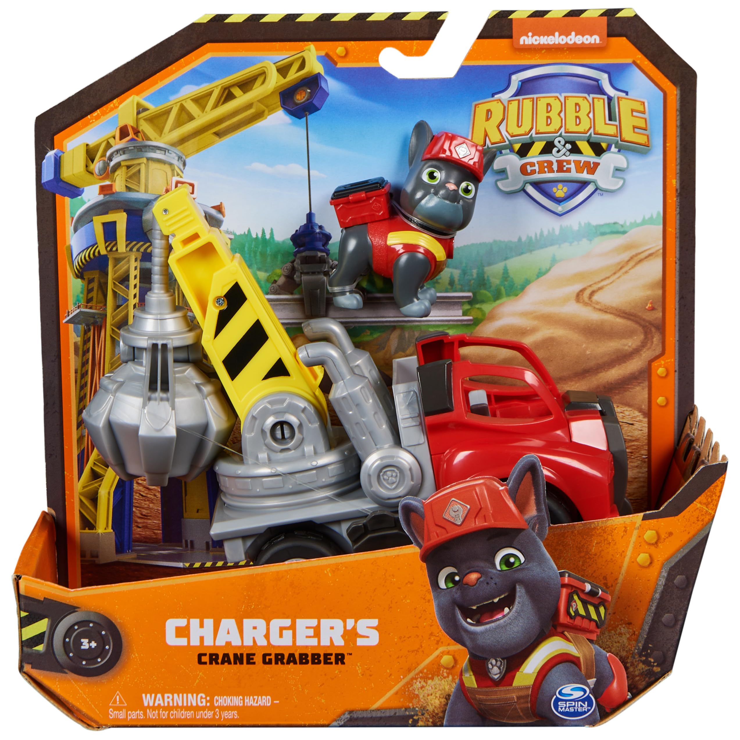 Rubble & Crew Charger’s Crane Grabber Toy Truck with Action Figure | Ages 3+ | Multicolor