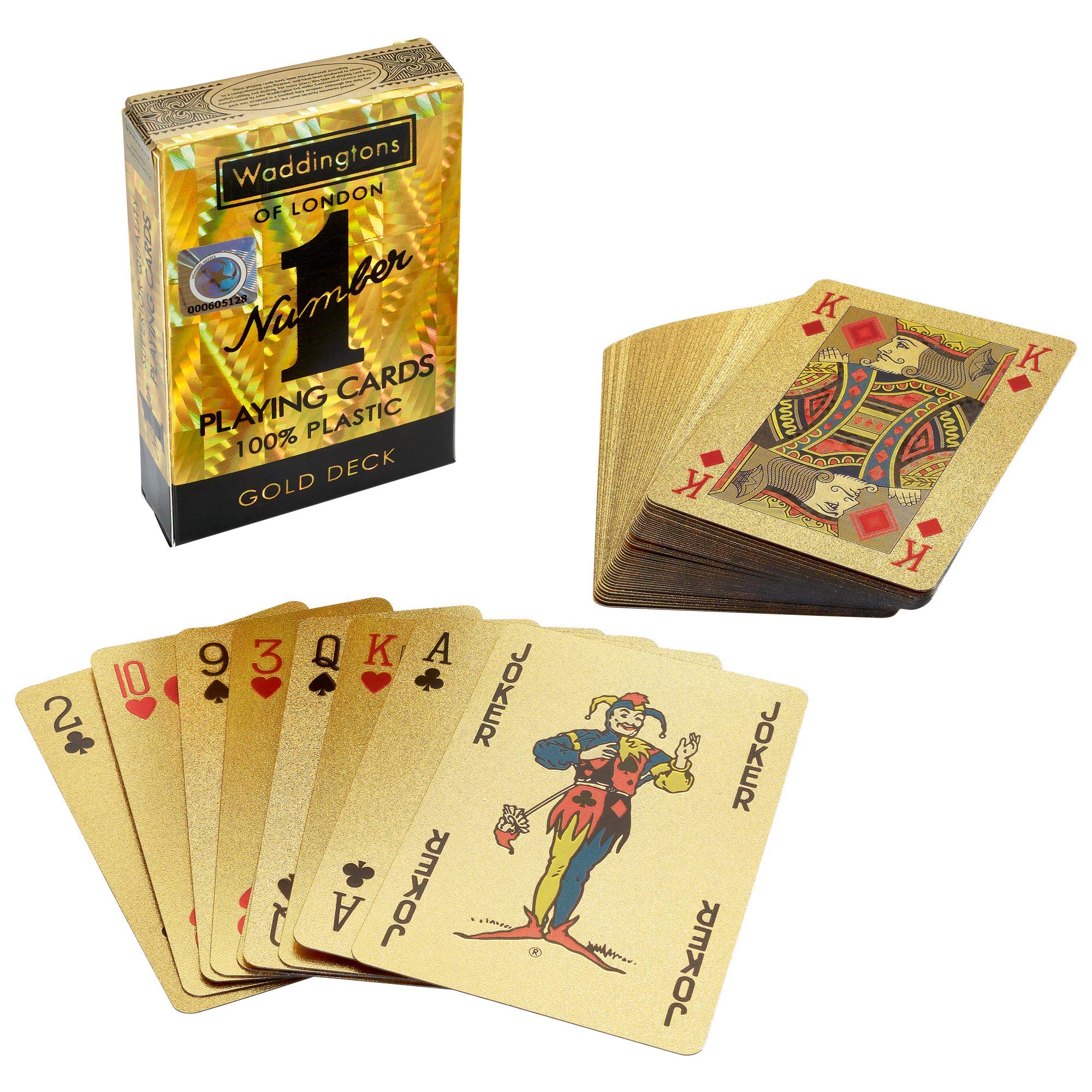 Waddingtons Number 1 Playing Cards - Gold Edition | Plastic Material | Waterproof | Unisex Children