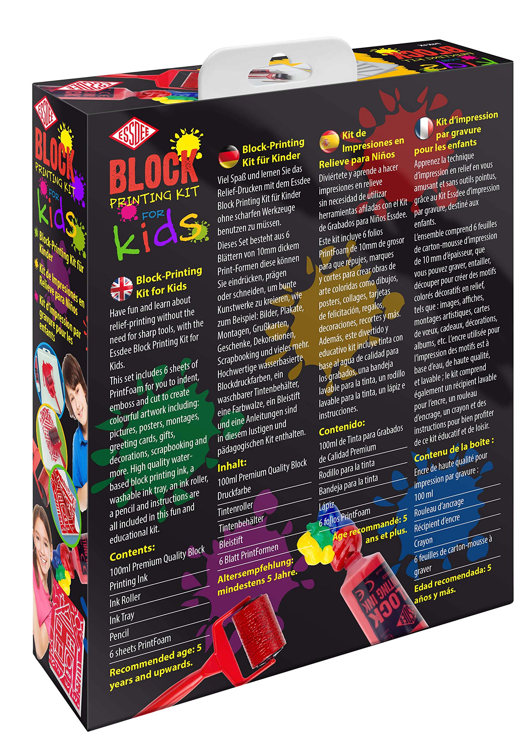 ESSDEE P6K4K Block Printing Kit for Kids - Safe Introduction to Printing | Includes PrintFoam & Ink